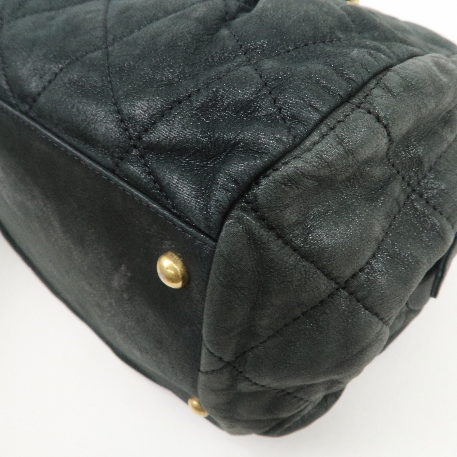 CHANEL Matelasse COCO Mark Lamb Skin Shoulder Bag Black A50475