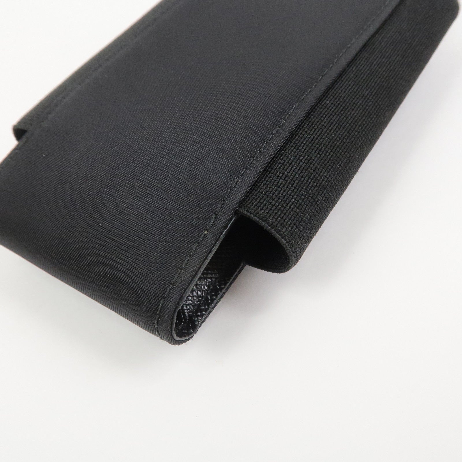 PRADA Triangle Logo Nylon Leather Phone Case Black 1ZT023