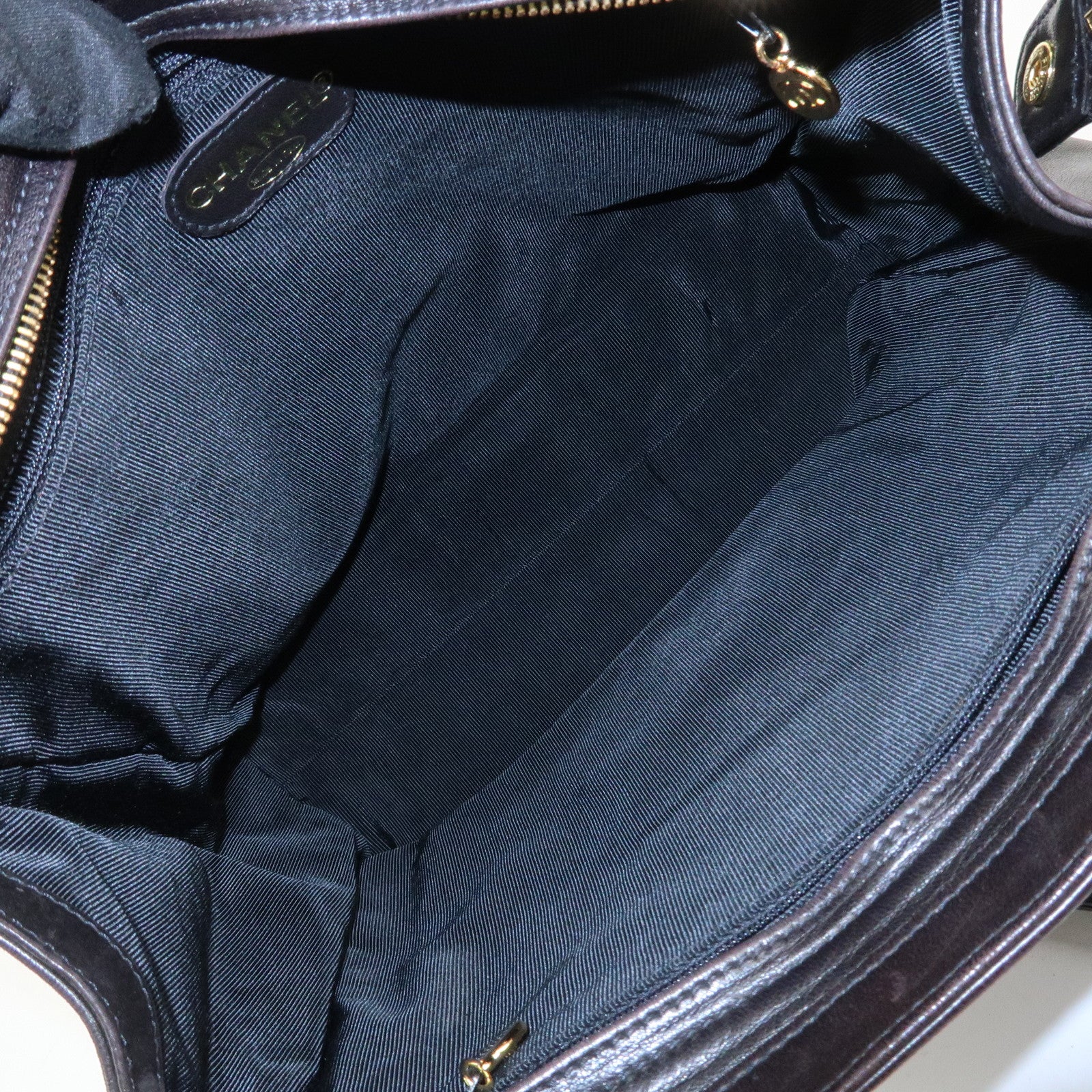 CHANEL COCO Mark Lambskin Tote Bag Shoulder Bag Dark Brown