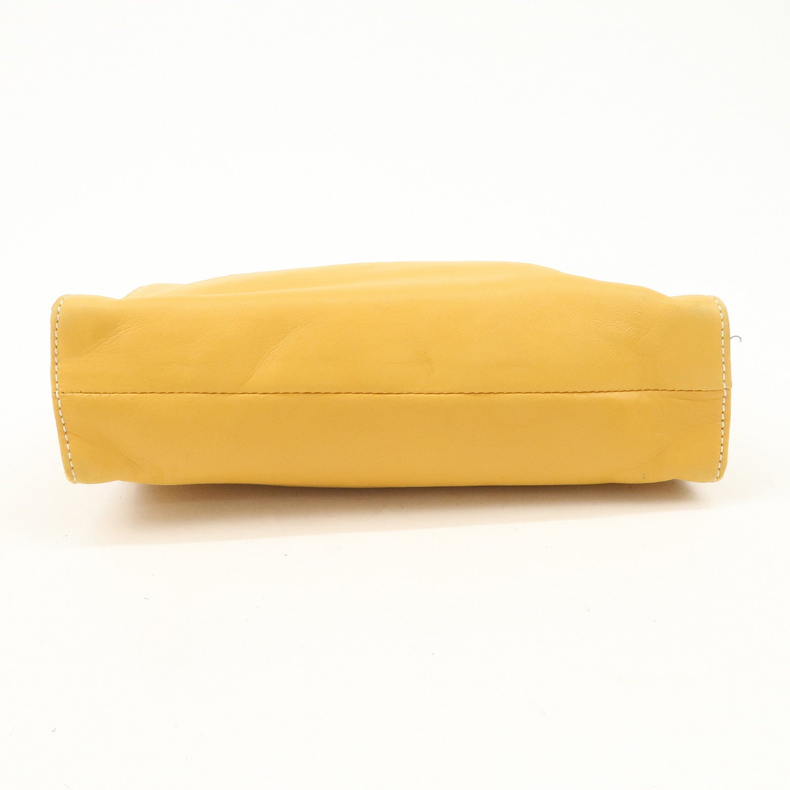 LOEWE Logo Nappa Leather Shoulder Bag Hand Bag Yellow