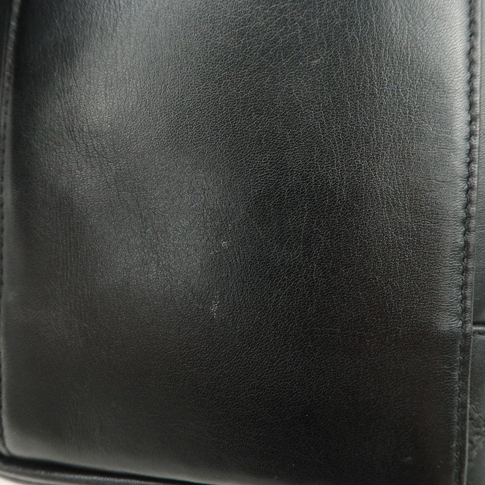 CHANEL Bicolore Lamb Skin Vanity Bag Hand Bag Black A01619