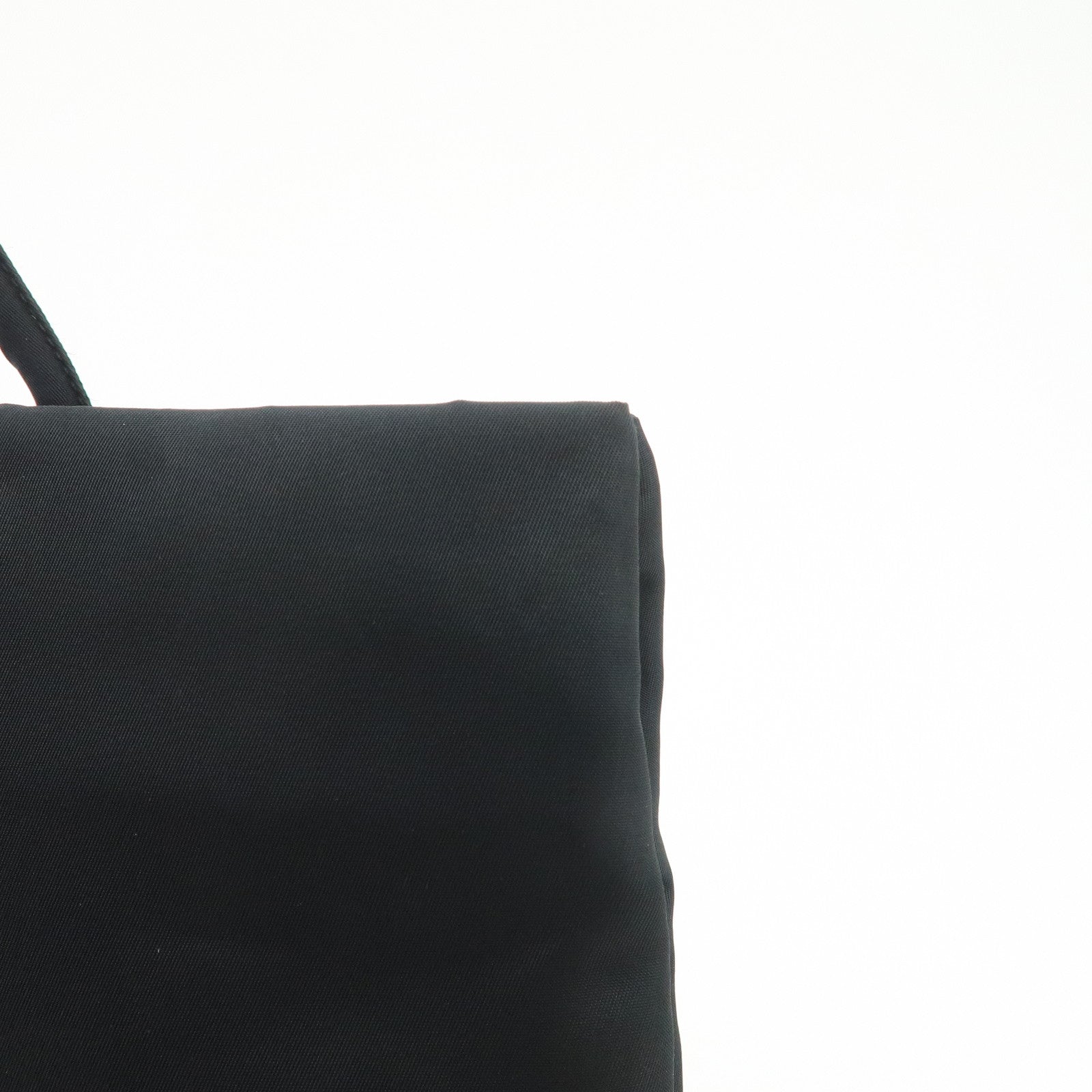 PRADA Triangle Logo Nylon Tote Bag Hand Bag Black B9024