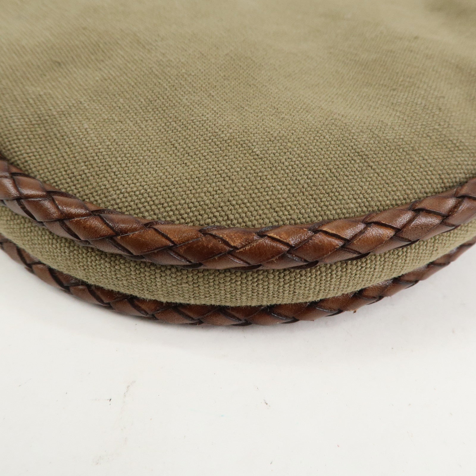 GUCCI Bamboo Canvas Leather Shoulder Bag Hand Bag Brown 109128