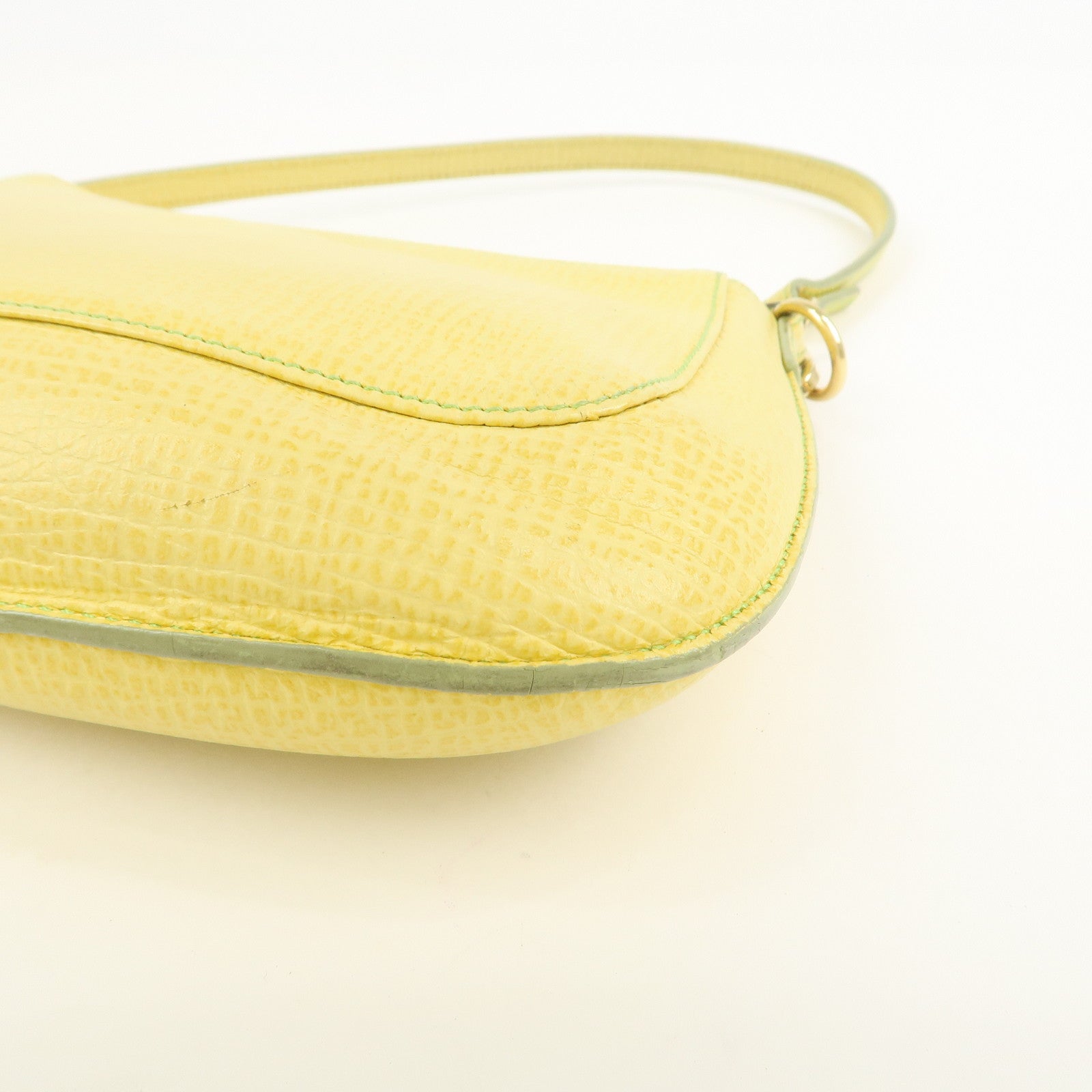 LOEWE Embossed Leather Hand Bag Shoulder Bag Yellow L21