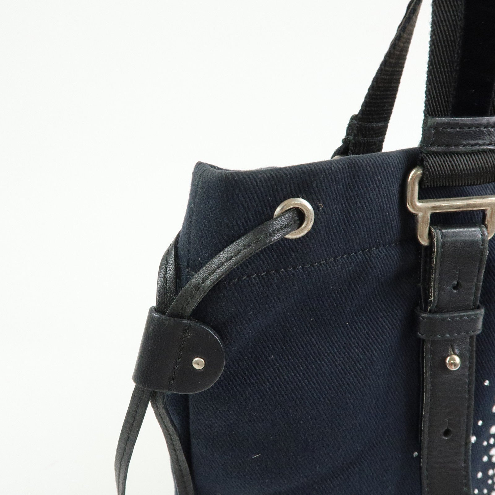 SAINT LAURENT PARIS Kahala Tote Bag Hand Bag Studs Black 143956