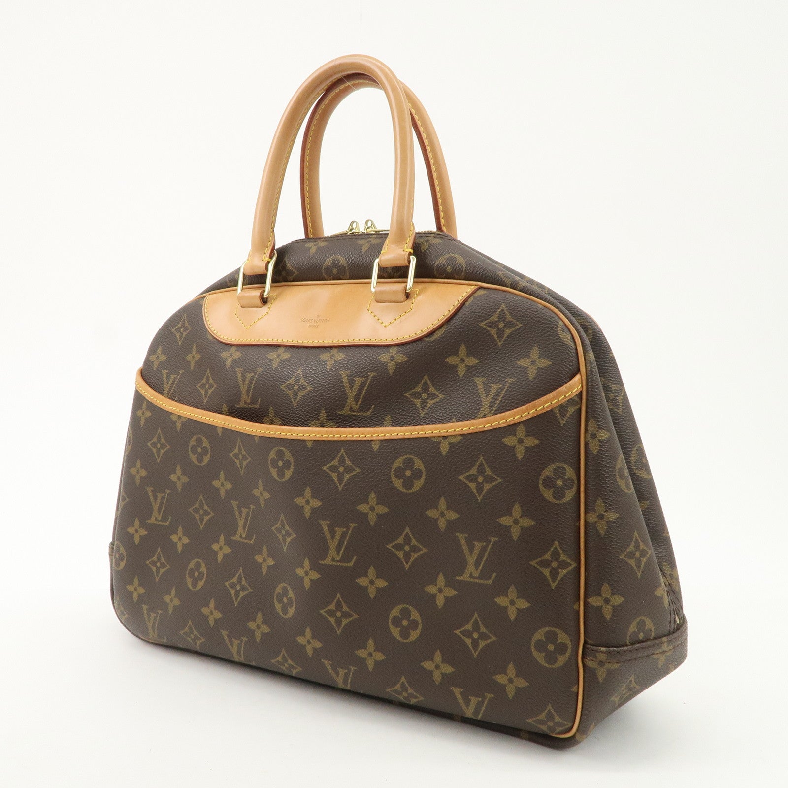 Louis Vuitton Monogram Deauville Hand Bag Brown M47270 Used