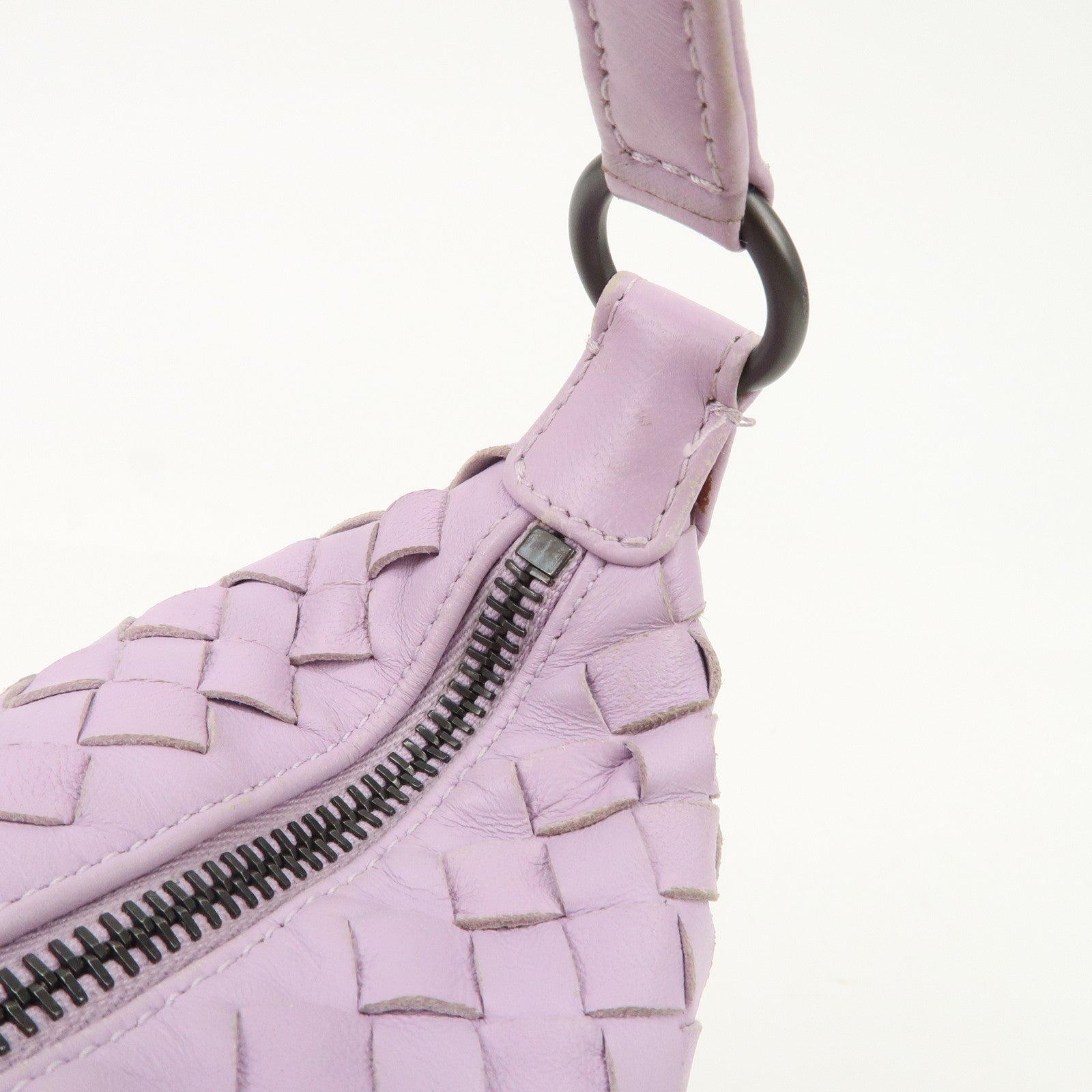 BOTTEGA VENETA Intrecciato Leather Shoulder Bag Hand Bag Purple Used