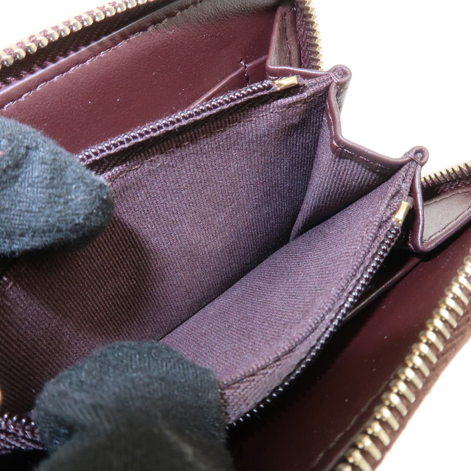 CHANEL COCO Mark Caviarskin Coin Case Brown AP4658