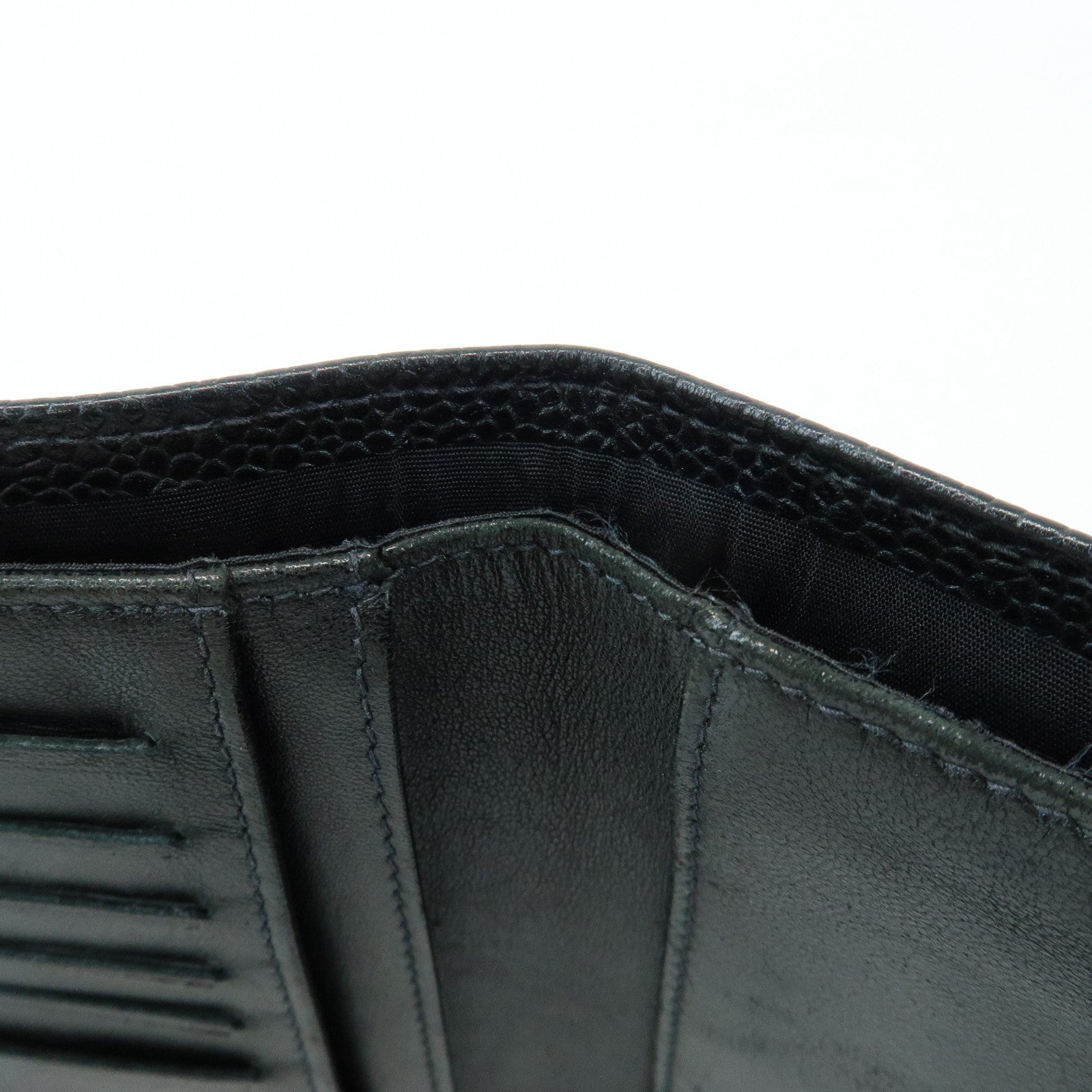 CHANEL COCO Mark Caviarskin Compact Wallet Flap Wallet Black