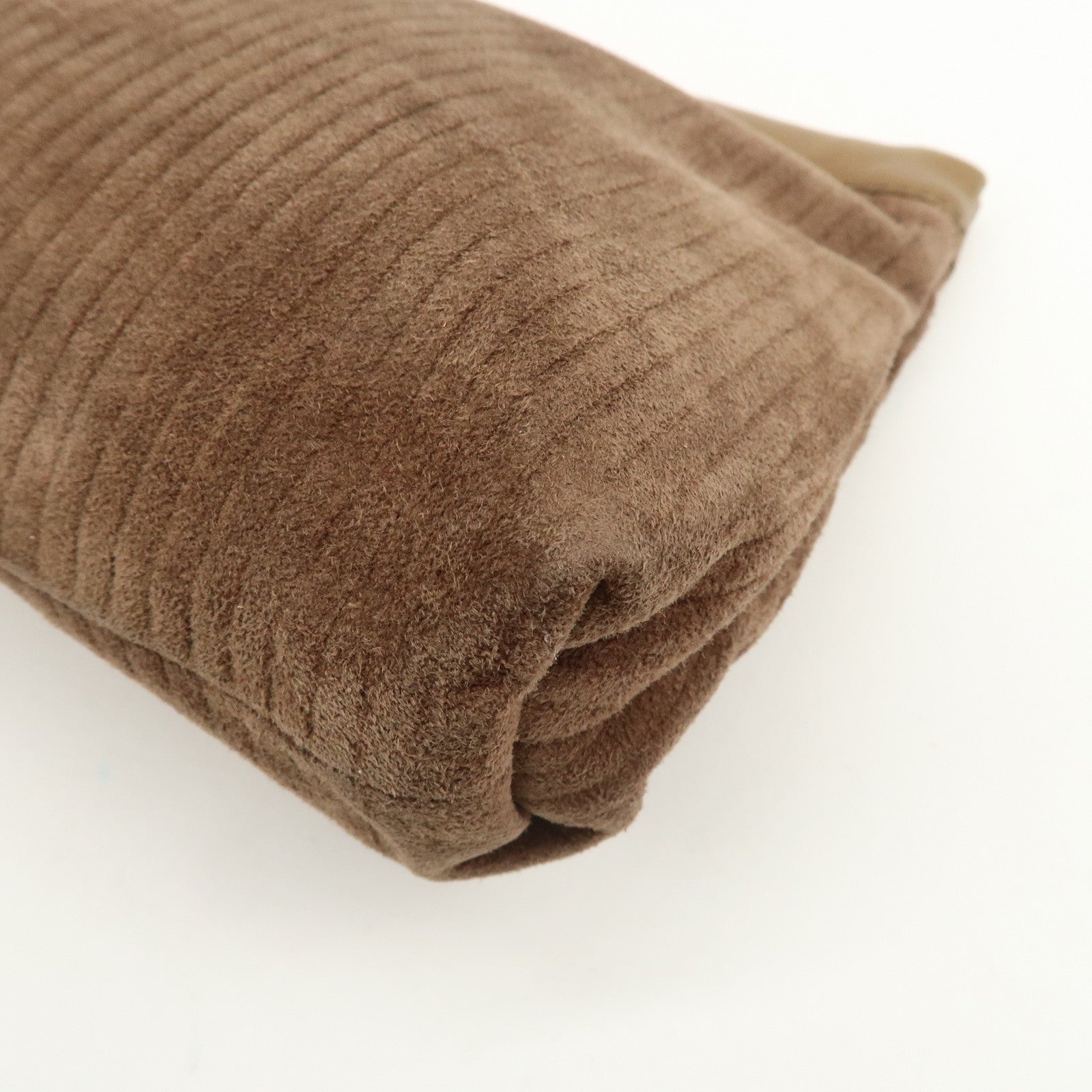 LOEWE Anagram Logo Suede Leather Clutch Bag Pouch Brown