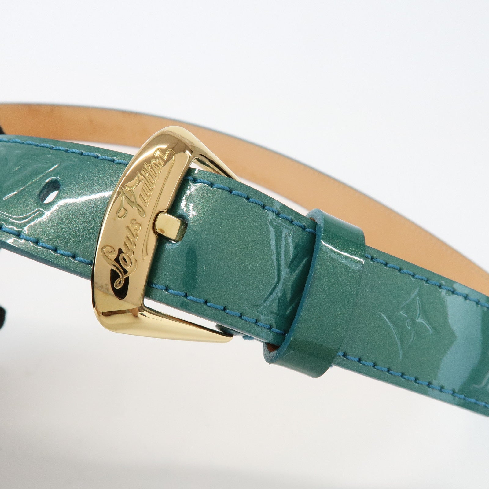Louis Vuitton Monogram Vernis Leather Ceinture Belt Blue Galactic