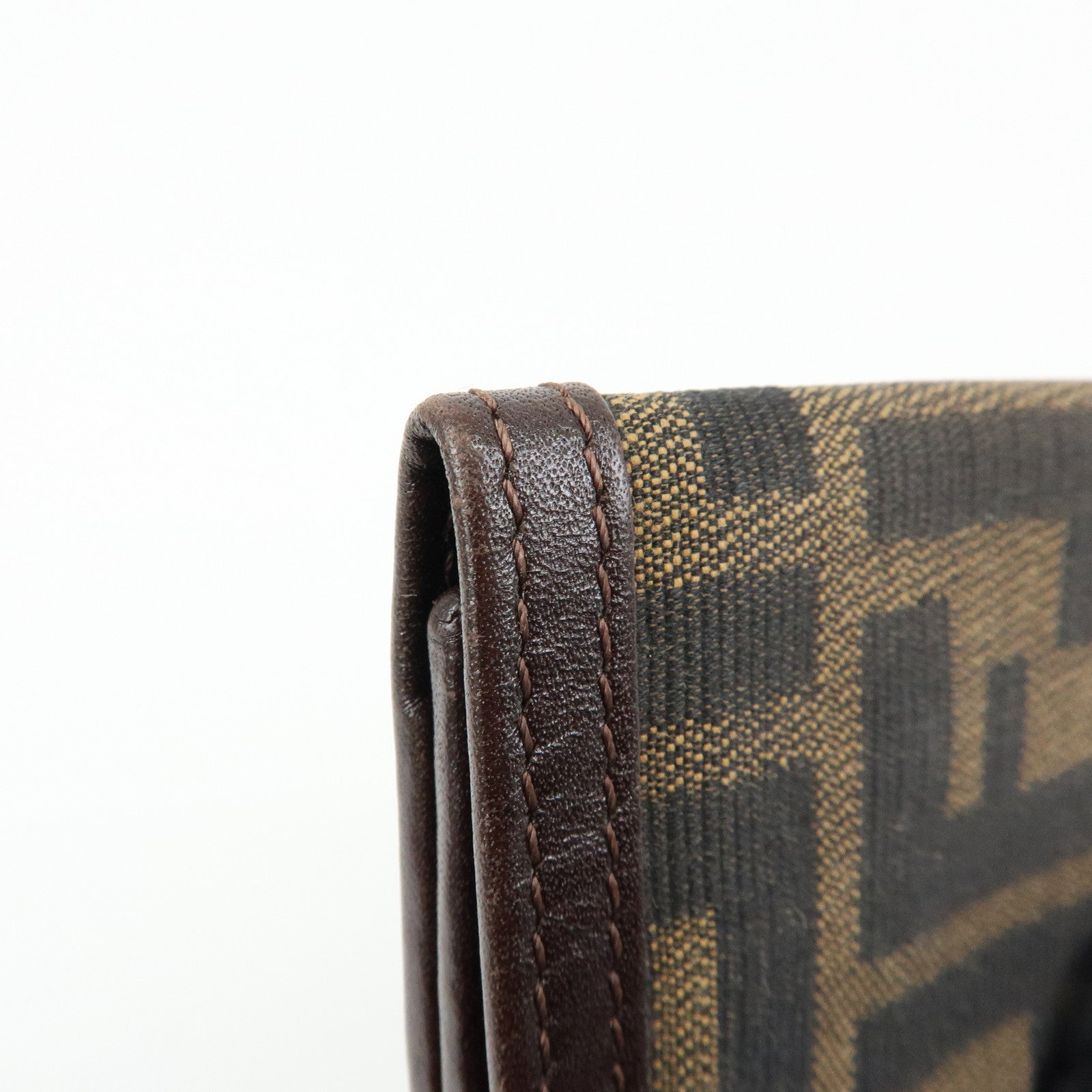 FENDI Zucca Ccanvas Leather Key Case Key Holder Black Brown 513516