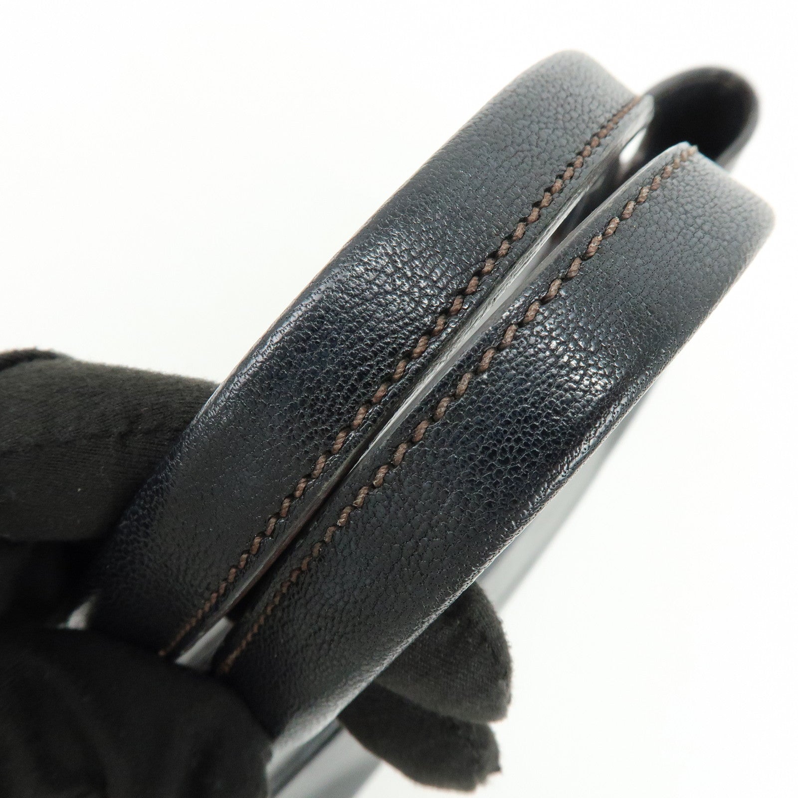 Cartier Marcello de Cartier Leather Hand Bag Tote Bag Black