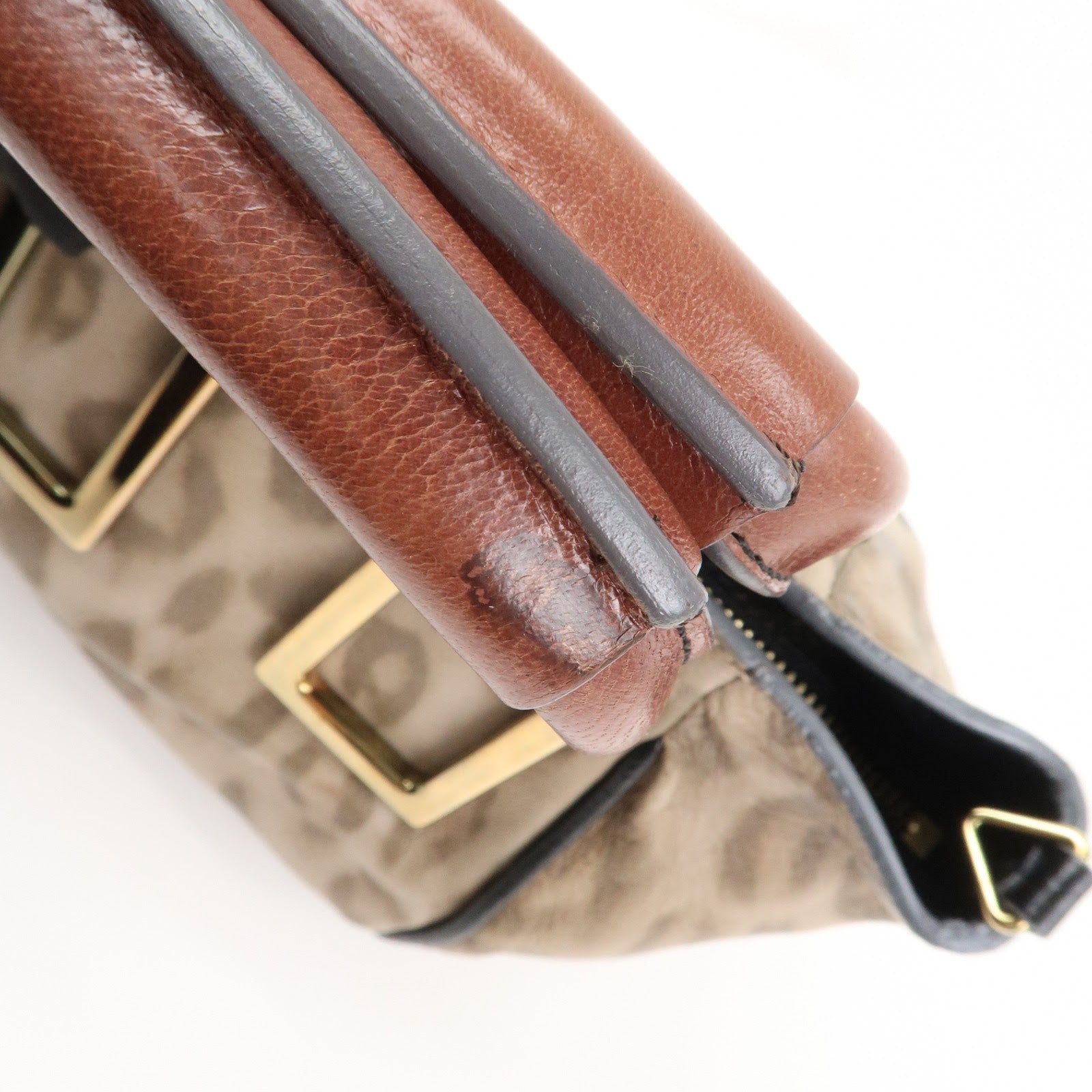 Chloe Logo Leather ETHEL 2Way Bag Hand Bag Shoulder Bag Leopard