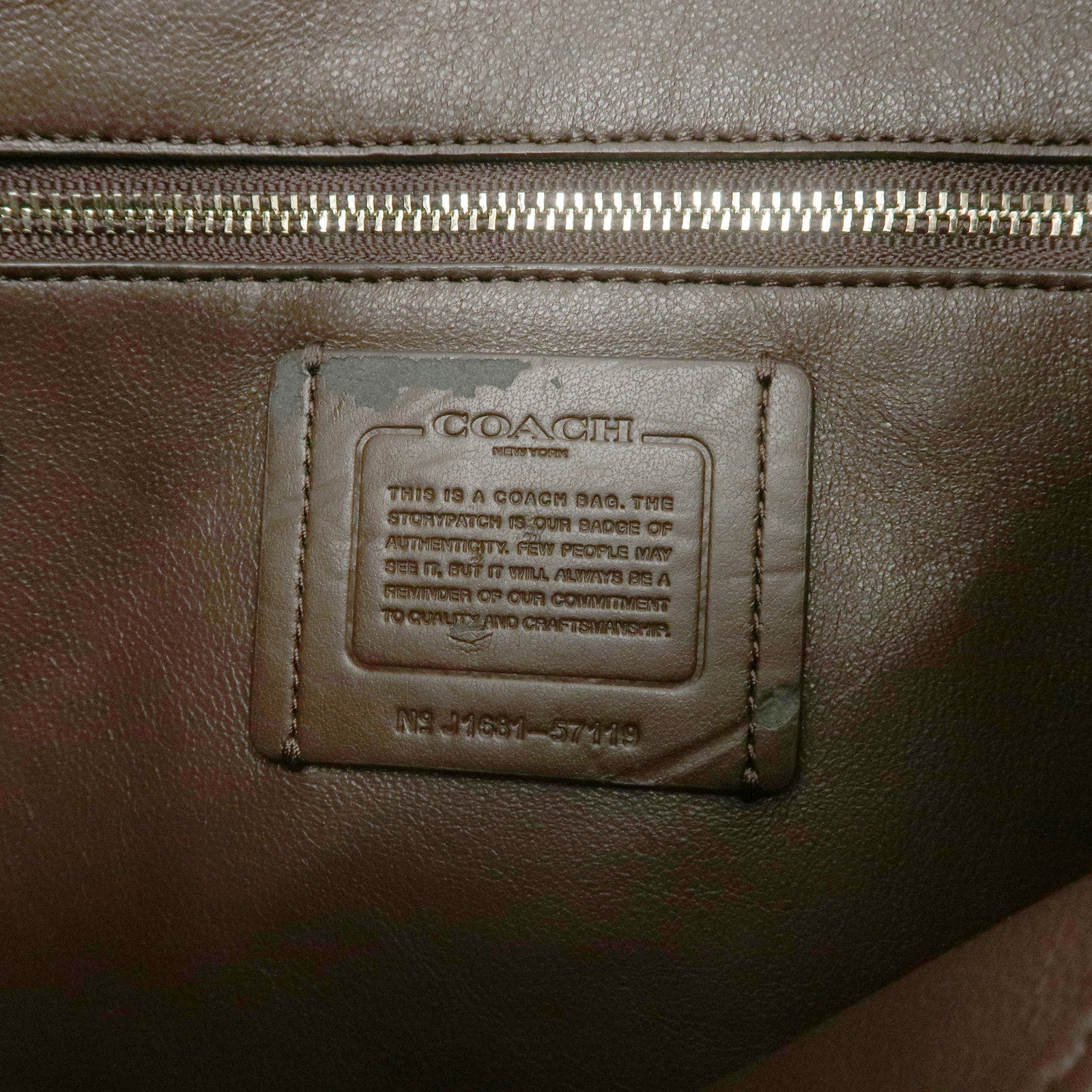 COACH Logo Calf Leather 2Way Bag Shoulder Bag Hand Bag Ivory 57119