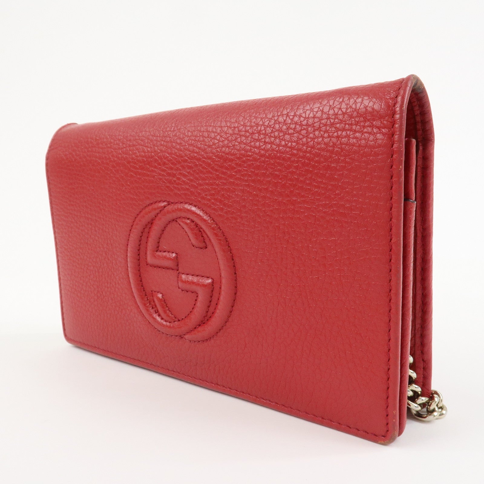 GUCCI SOHO Interlocking G Leather Chain Shoulder Bag Wallet 598211