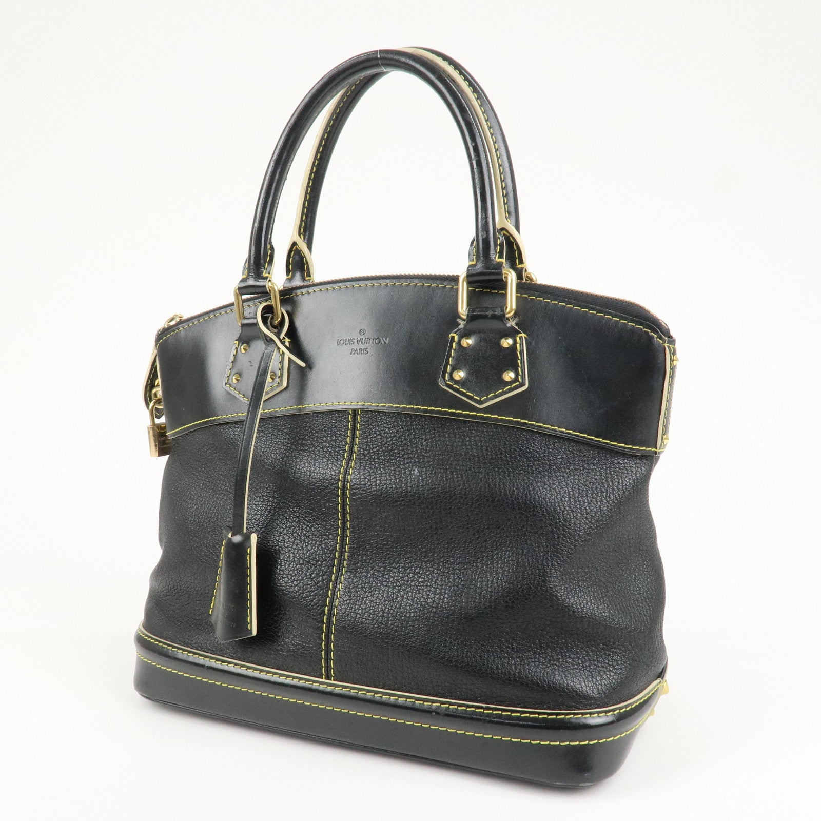 Louis Vuitton Suhali LockIt PM Hand Bag Tote Bag Black M91888 Used
