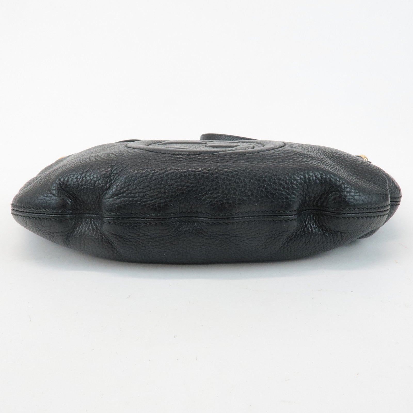 GUCCI SOHO Interlocking G Leather Shoulder Bag Black 308361 Used