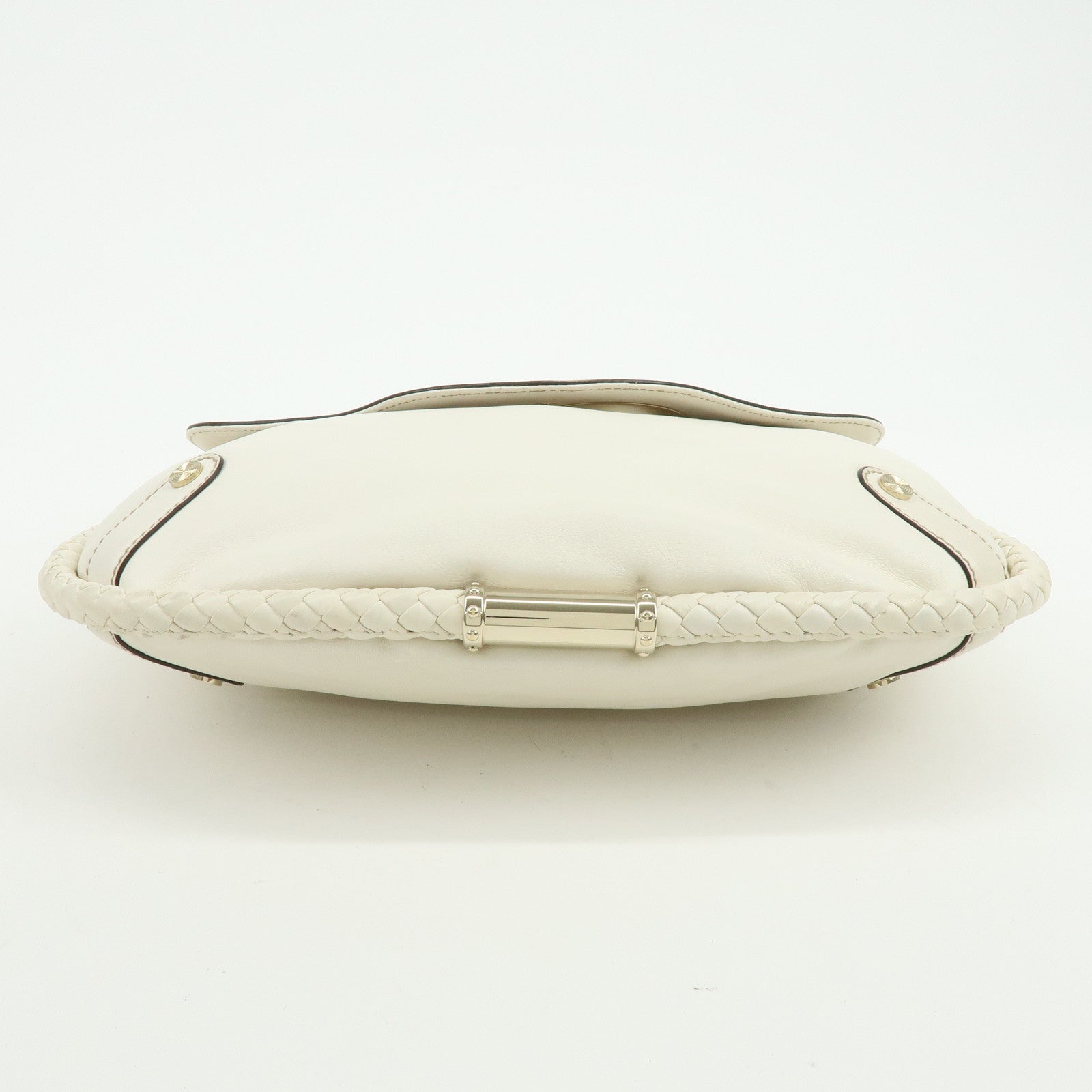 GUCCI Interlocking G Leather Shoulder Bag Ivory 167732