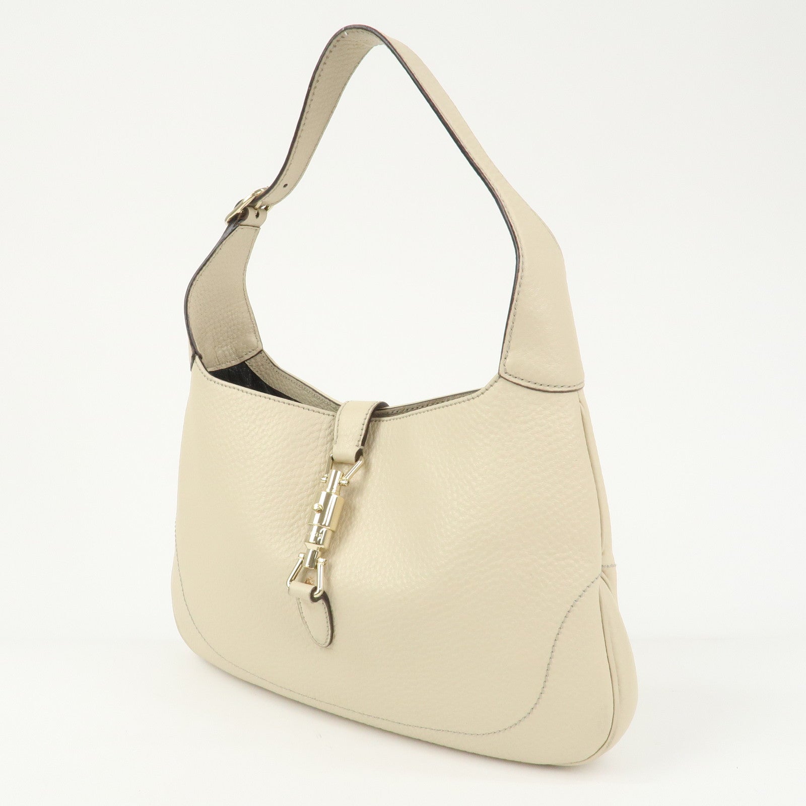 GUCCI New Jackie Leather Shoulder Bag Hand Bag Ivory 137335
