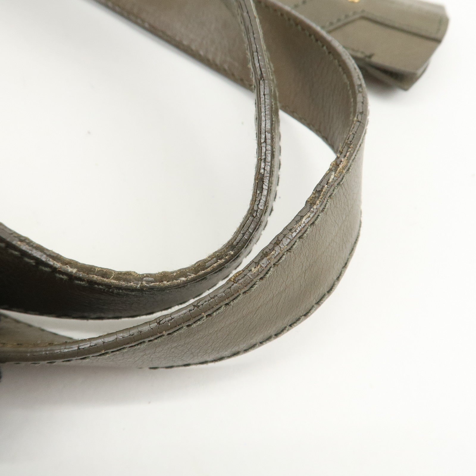 SAINT LAURENT PARIS Muse Leather Shoulder Bag Khaki 156464