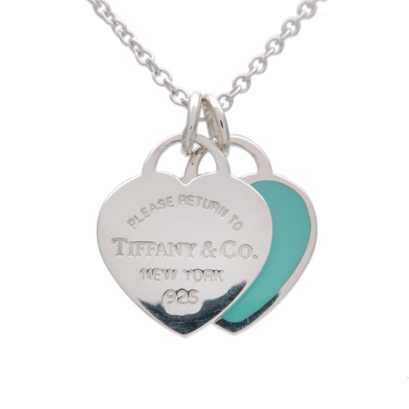 Tiffany & Co Return to Tiffany Mini Double Heart Tag Necklace SV925