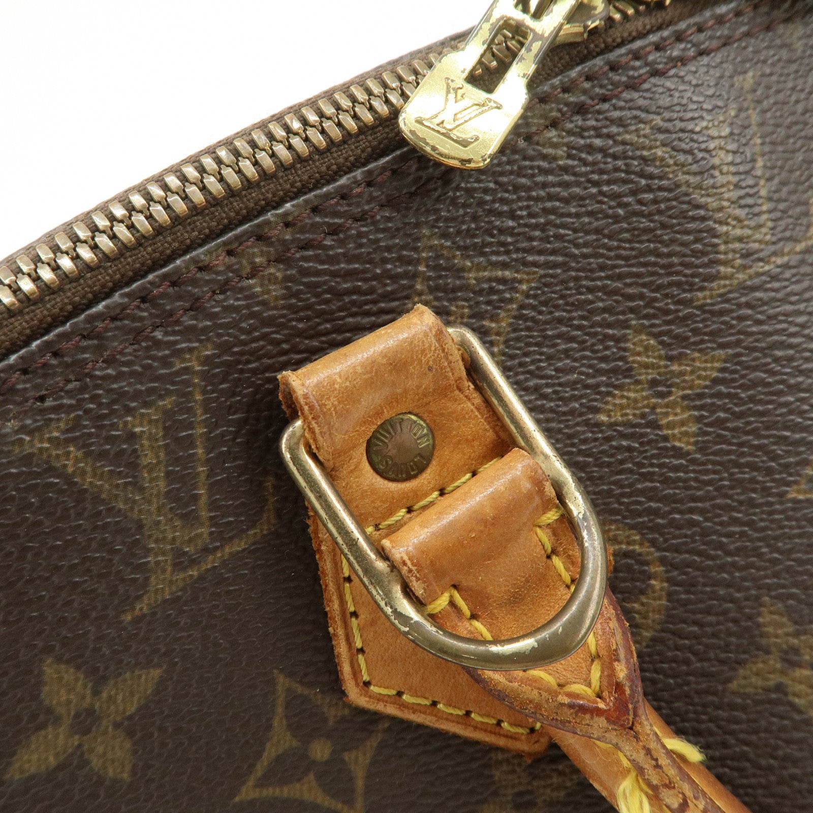 Louis Vuitton Monogram Alma Hand Bag Brown M51130 Used