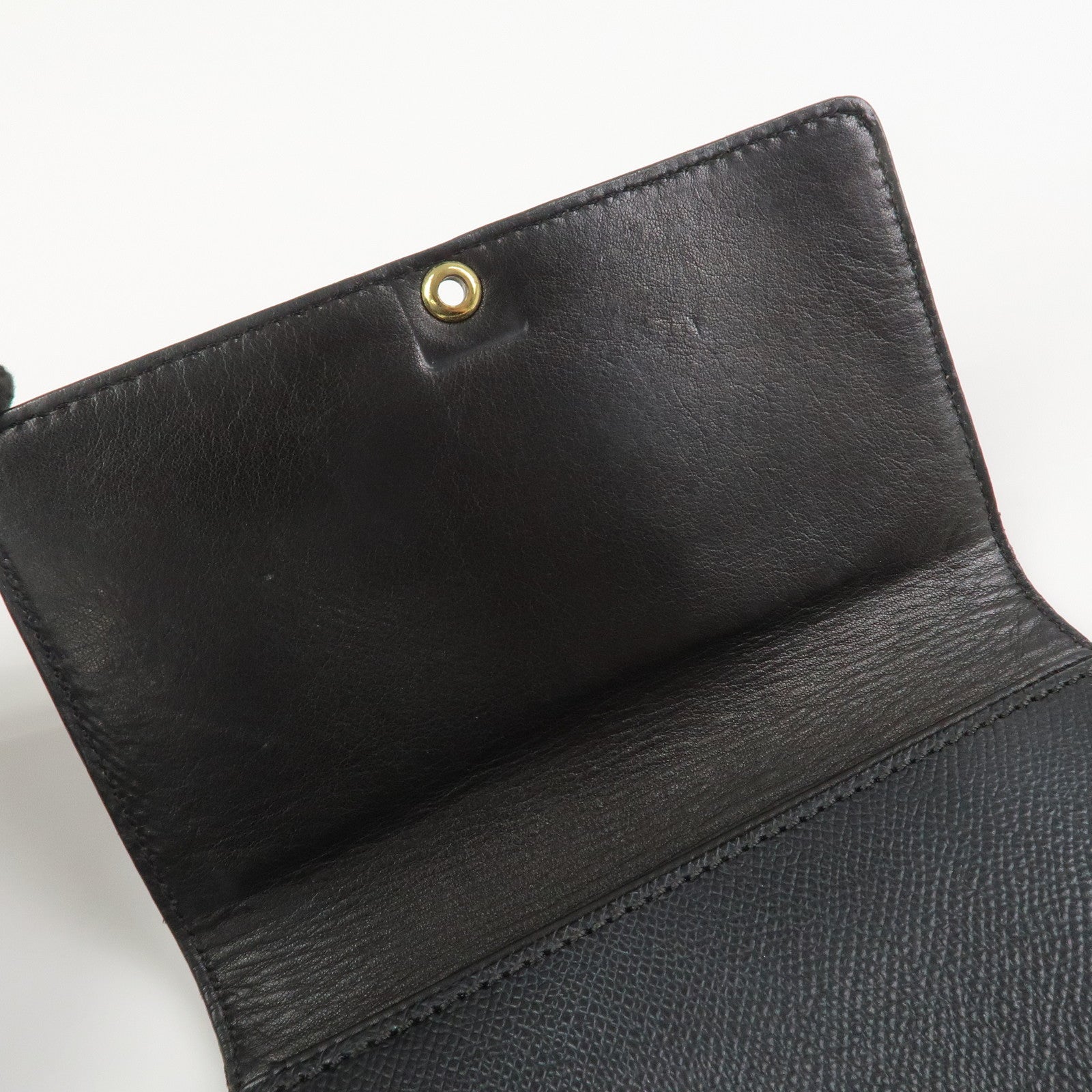 CHANEL COCO Mark Calf Leather Compact Wallet Black