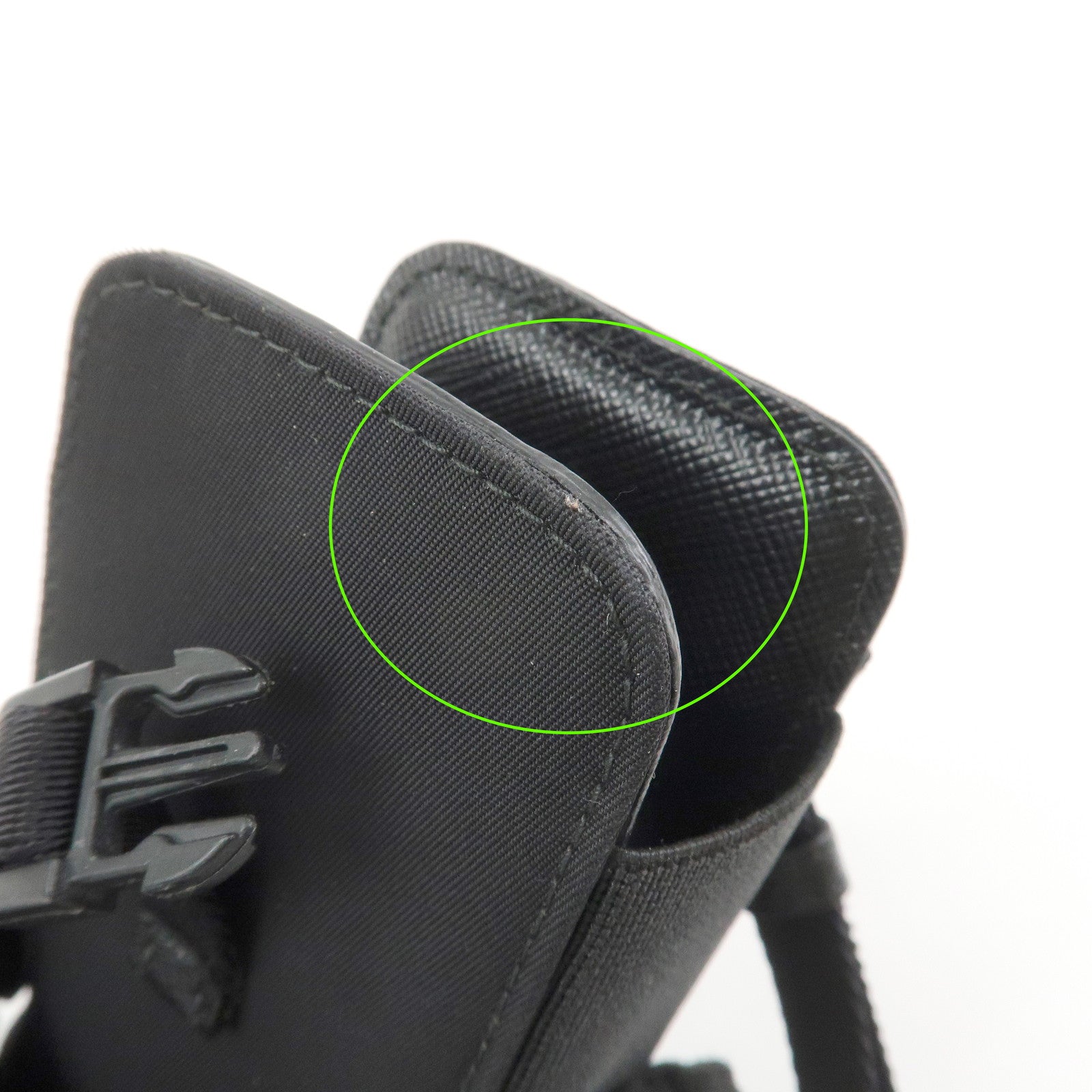 PRADA Triangle Logo Nylon Leather Phone Case Black 1ZT023