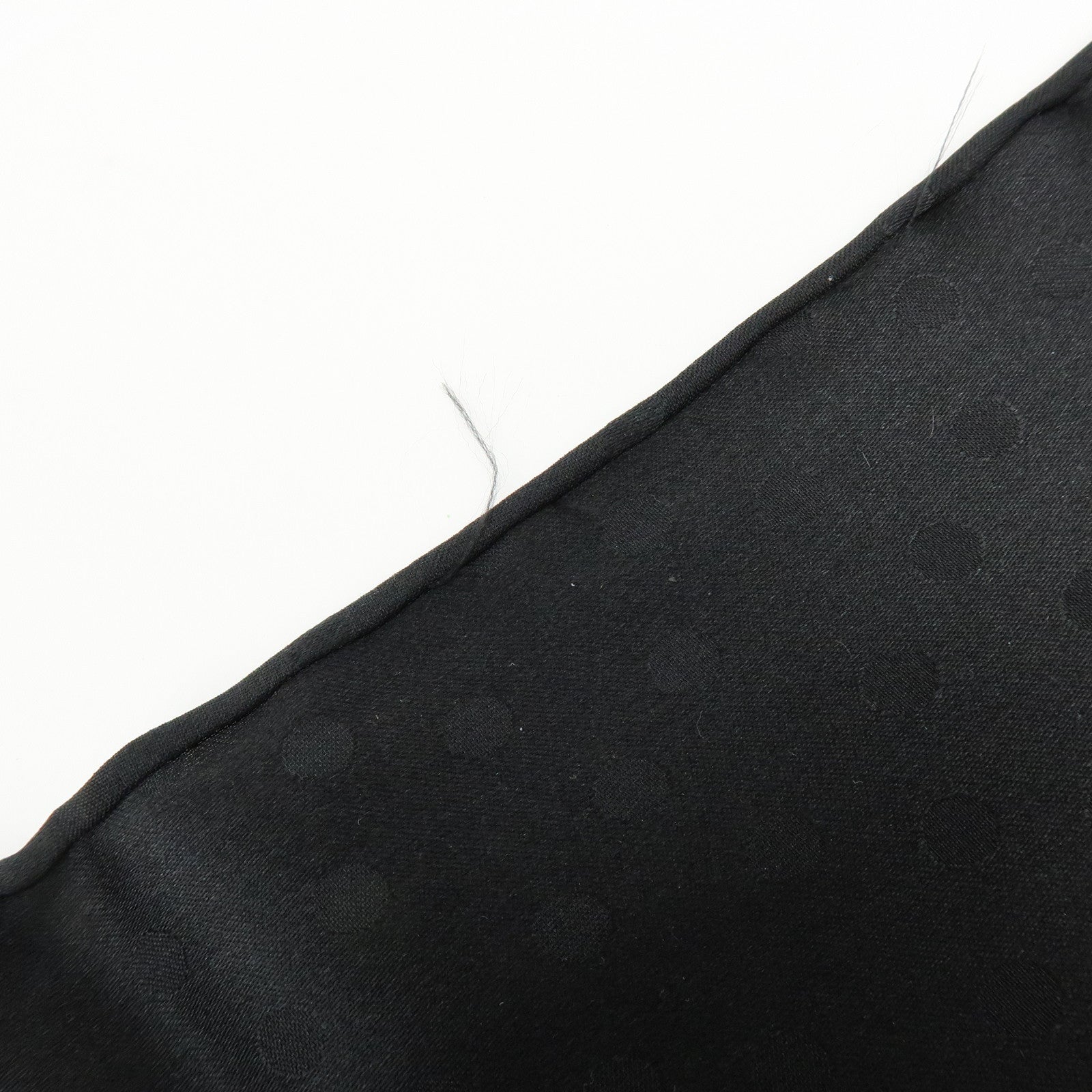 SAINT LAURENT PARIS Silk 100% Scarf Jewelry Poka Dots Black Yellow