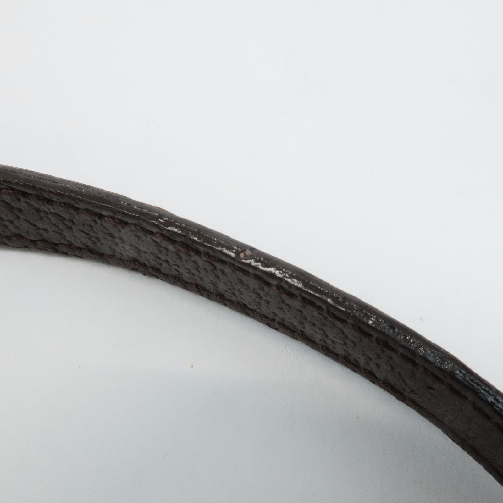 BVLGARI Logo Mania Canvas Leather Shoulder Bag Beige Brown Used