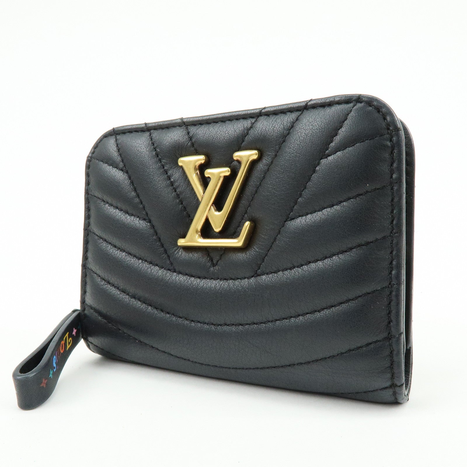 Louis Vuitton New Wave Leather Zippy Compact Wallet Noir M63789