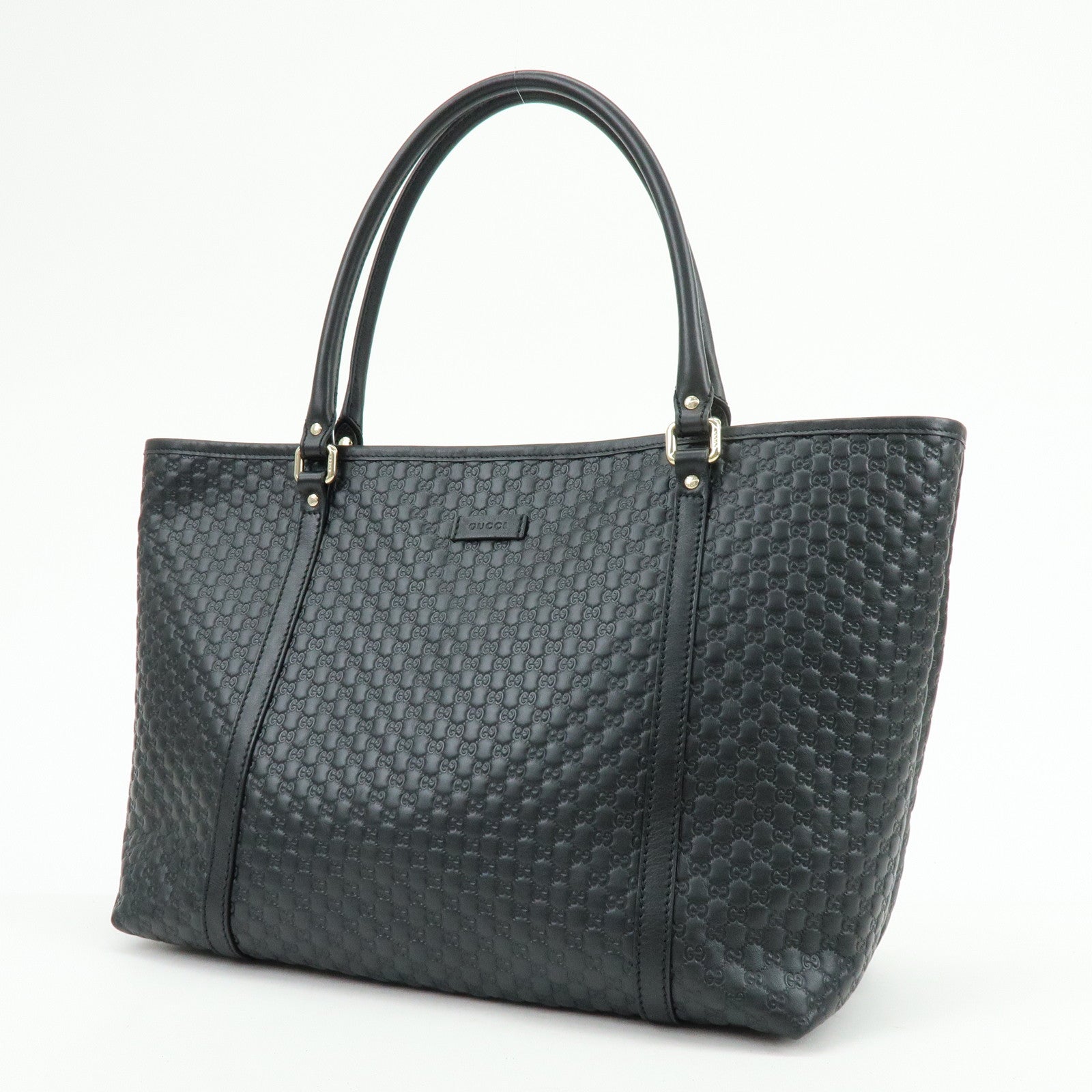 GUCCI Microguccissima Leather Tote Bag Shoulder Bag Black 449647