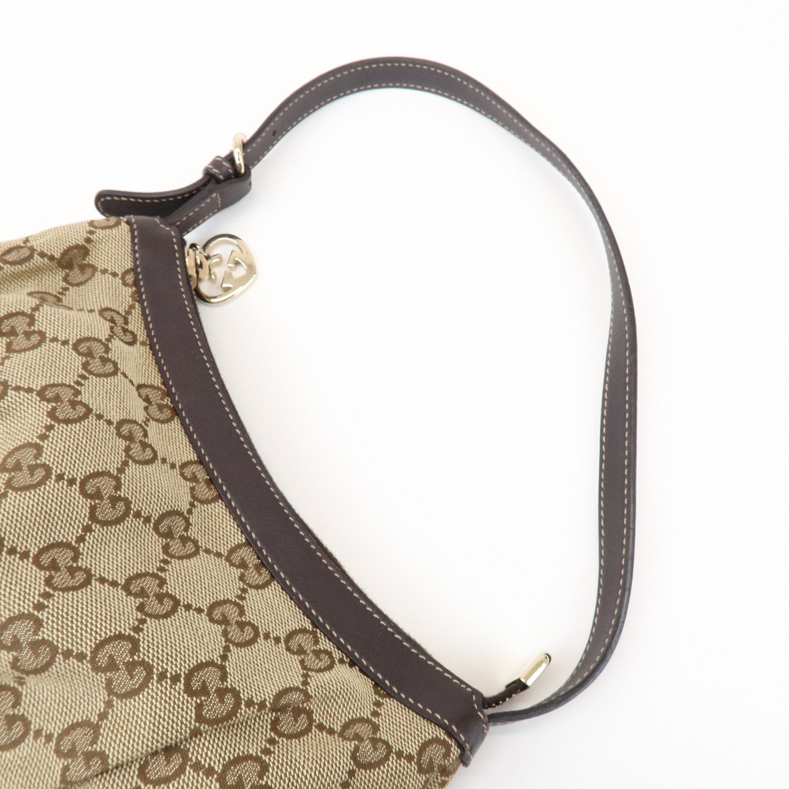 GUCCI Lovely Heart GG Canvas Leather Hand Bag Shoulder Bag 245938