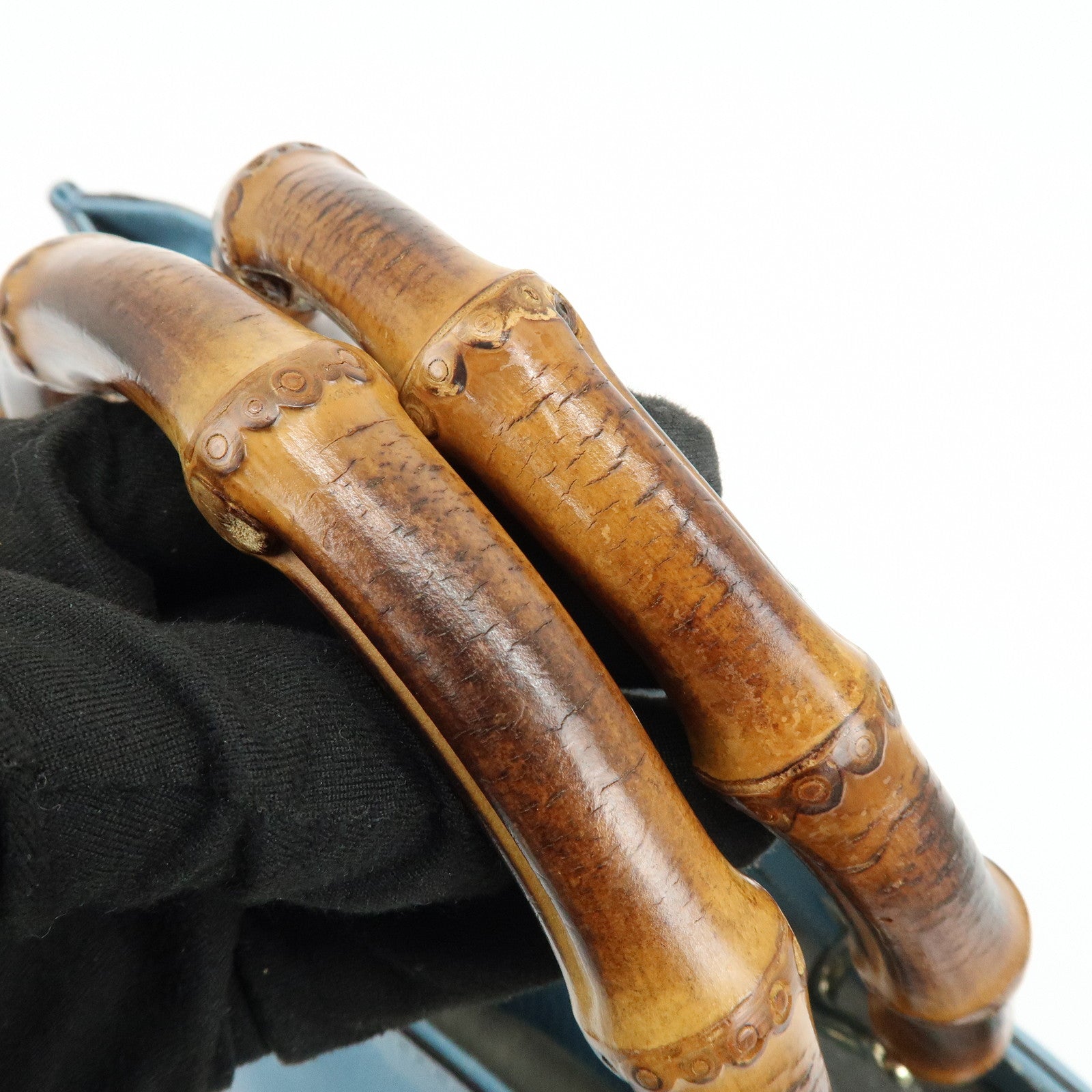 GUCCI Bamboo Leather Shopper Medium 2Way Bag Shoulder Bag 323660