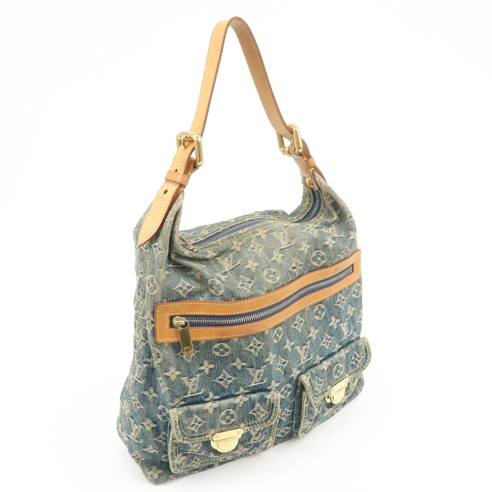 Louis Vuitton Monogram Denim Baggy GM Shoulder Bag Blue M95048