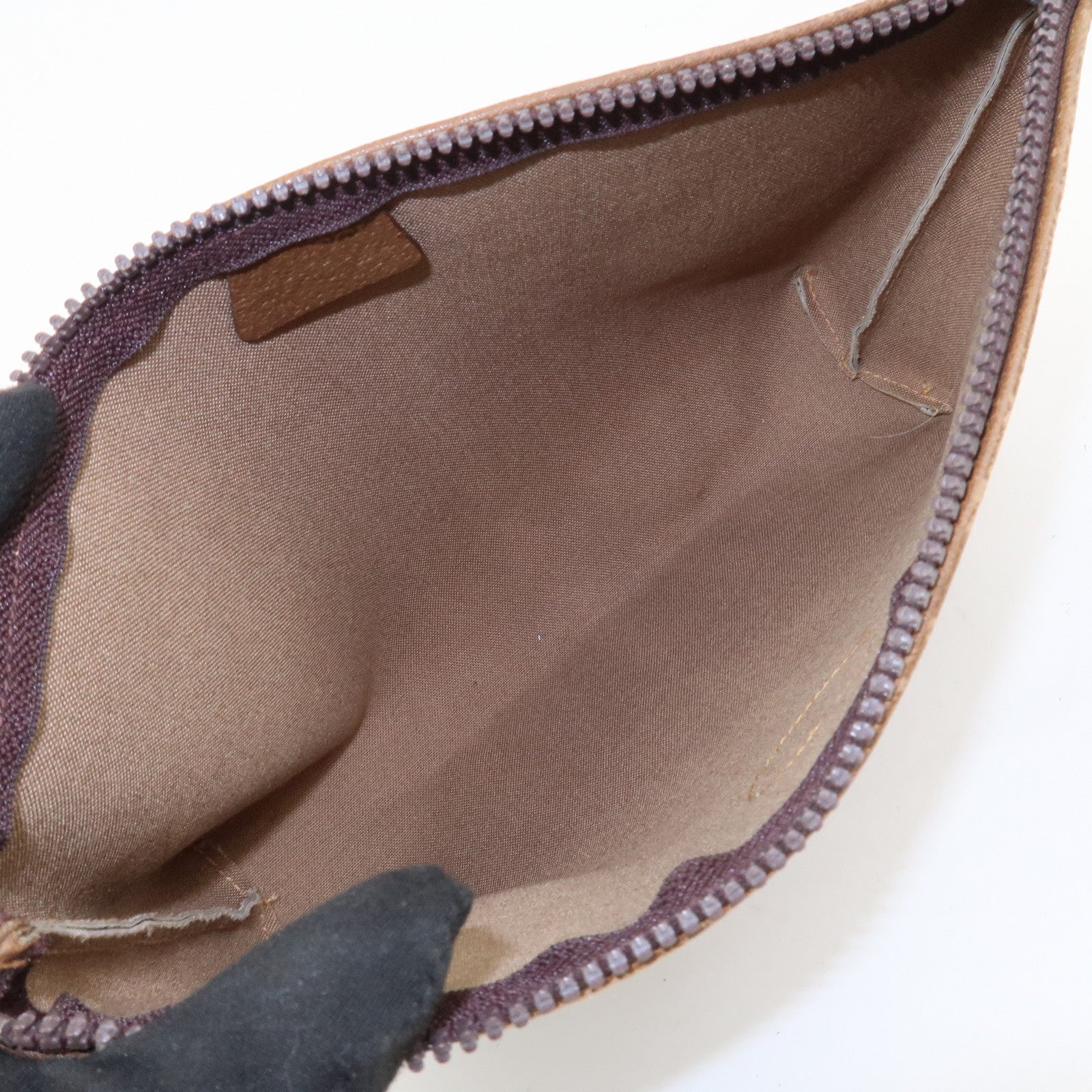 GUCCI Set Of 2 GG Monogram Leather Clutch Bags Beige Brown