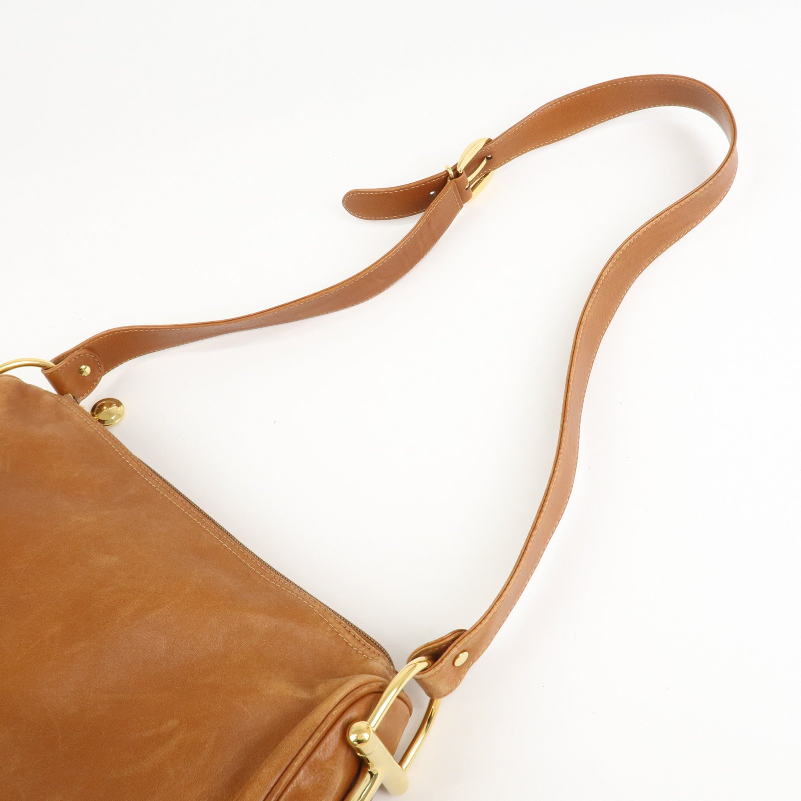 GUCCI Horsebit Leather Shoulder Bag Crossbody Bag 01.090.1411