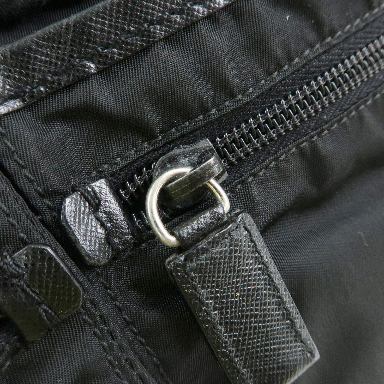 PRADA Triangle Logo Nylon Shoulder Bag Crossbody Bag Black