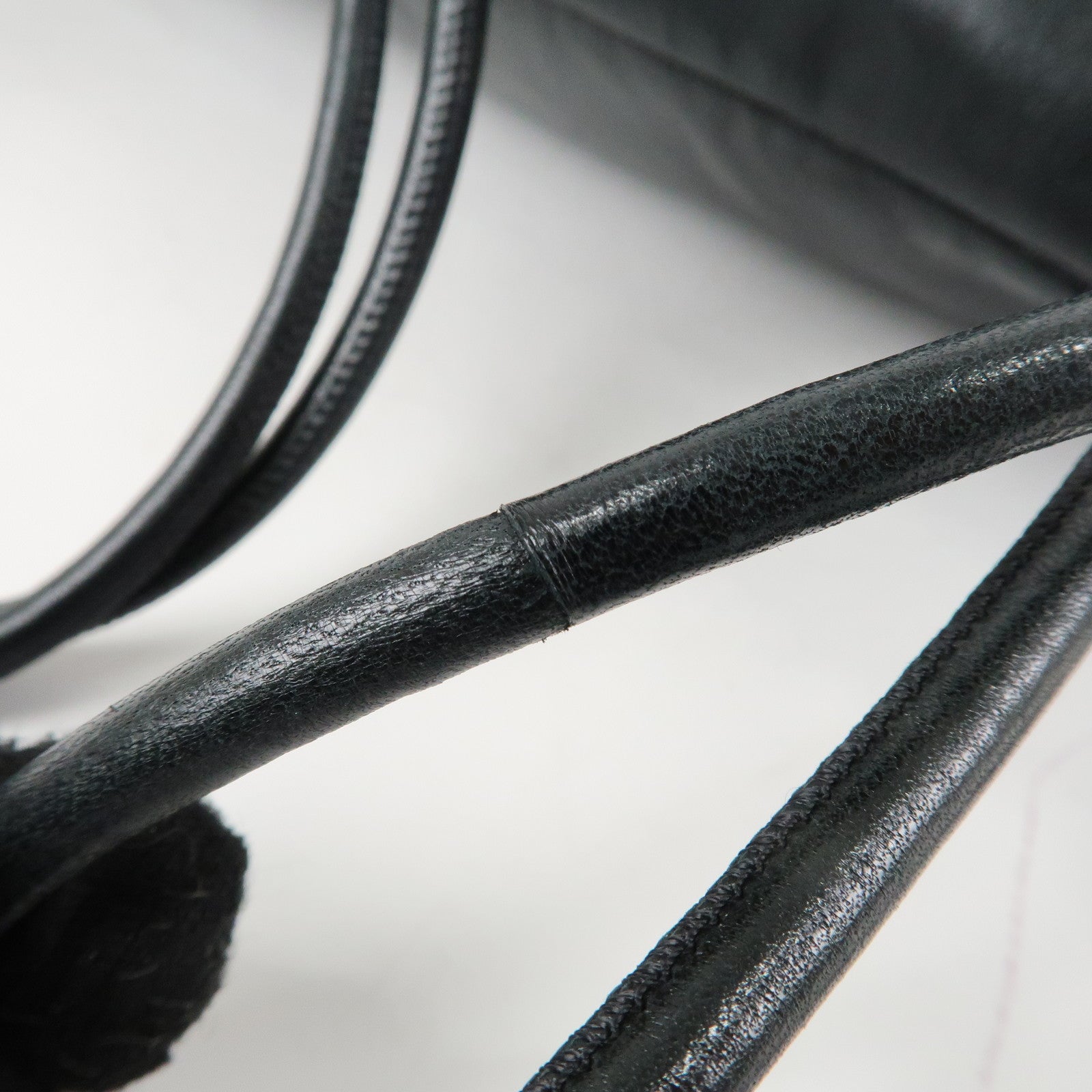 SAINT LAURENT PARIS Leather BackPack Rucksack Black Used
