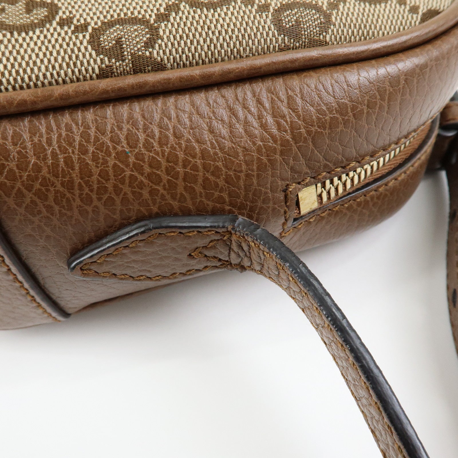 GUCCI Interlocking G Canvas Leather Shoulder Crossbody Bag 449413