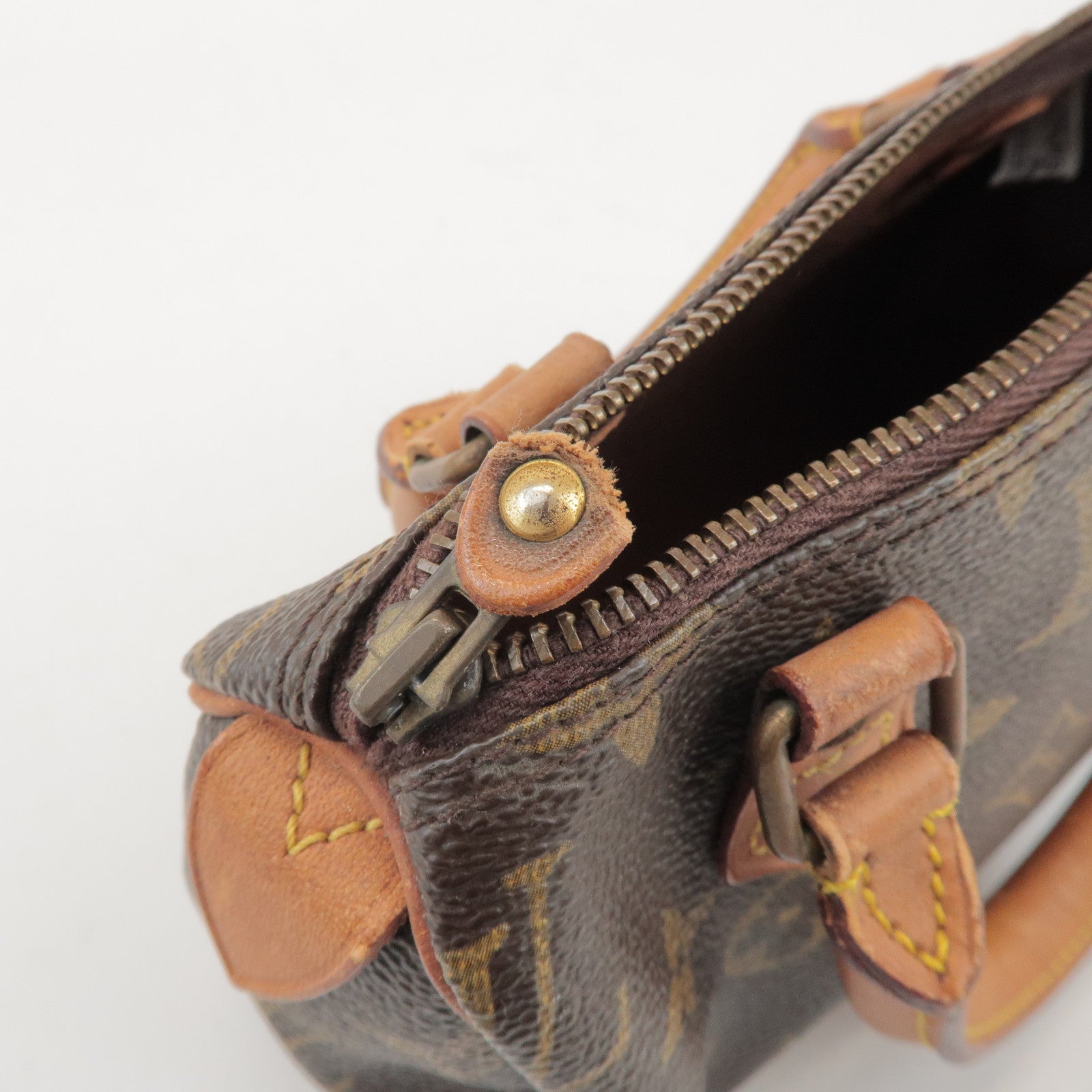 Louis Vuitton Monogram Mini Speedy Hand Bag Brown M41534