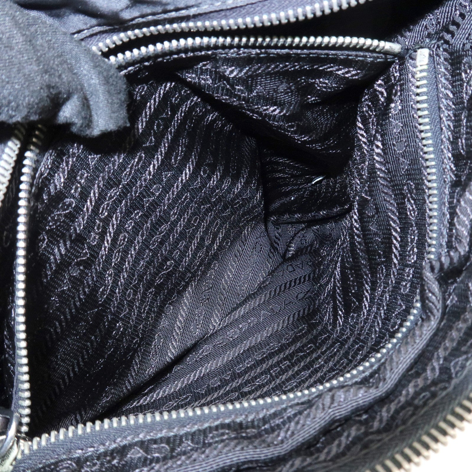 PRADA Triangle Logo Nylon Shoulder Bag Hand Bag Black