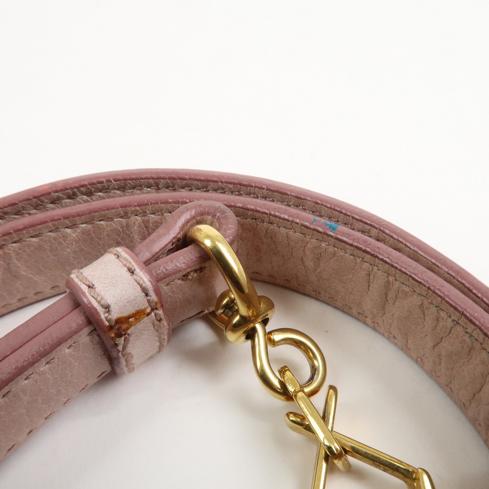MIU MIU Side Ribbon Leather 2Way Shoulder Bag Hand Bag Pink RT0438
