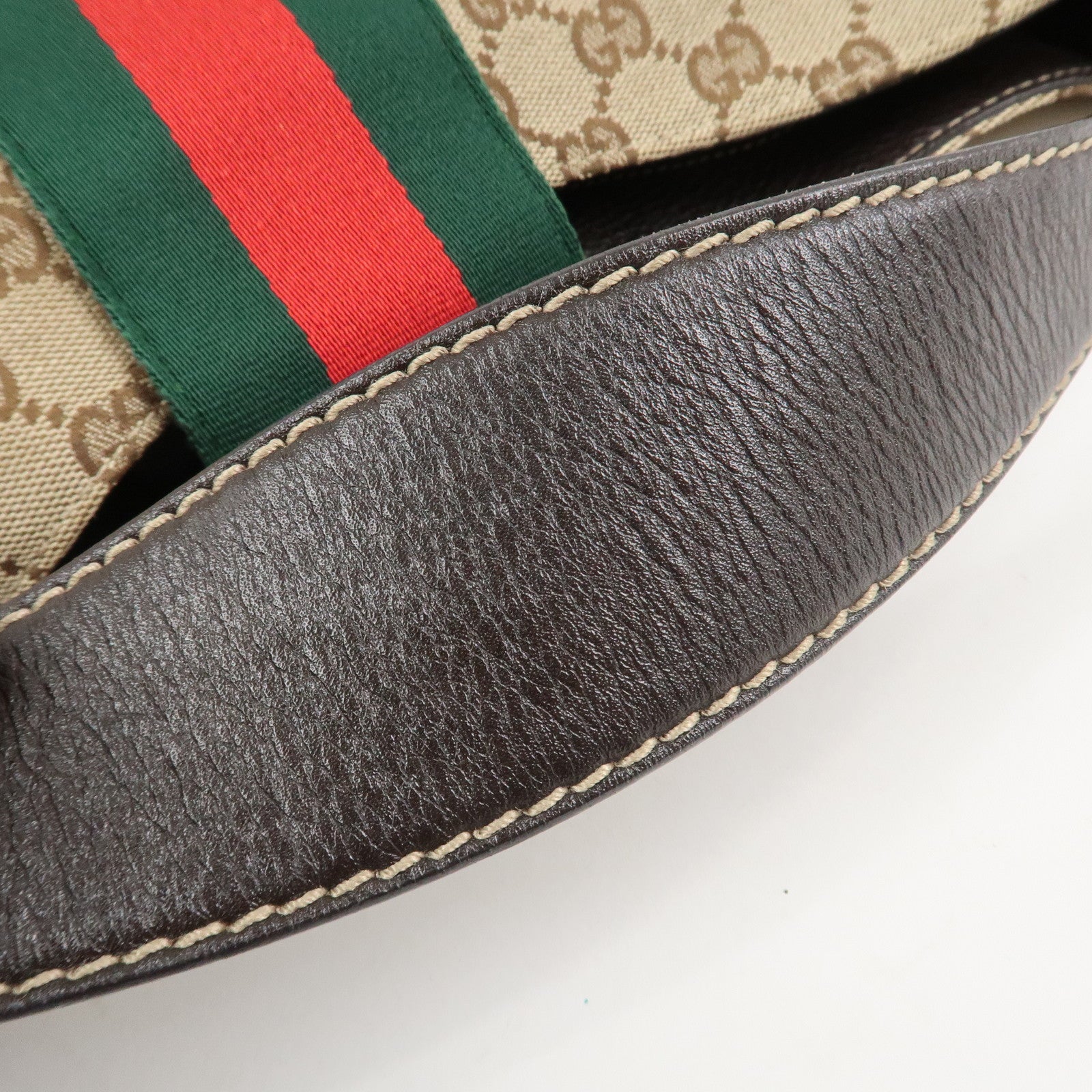 GUCCI GG Canvas Shoulder Bag Hand Bag Beige Brown 211933