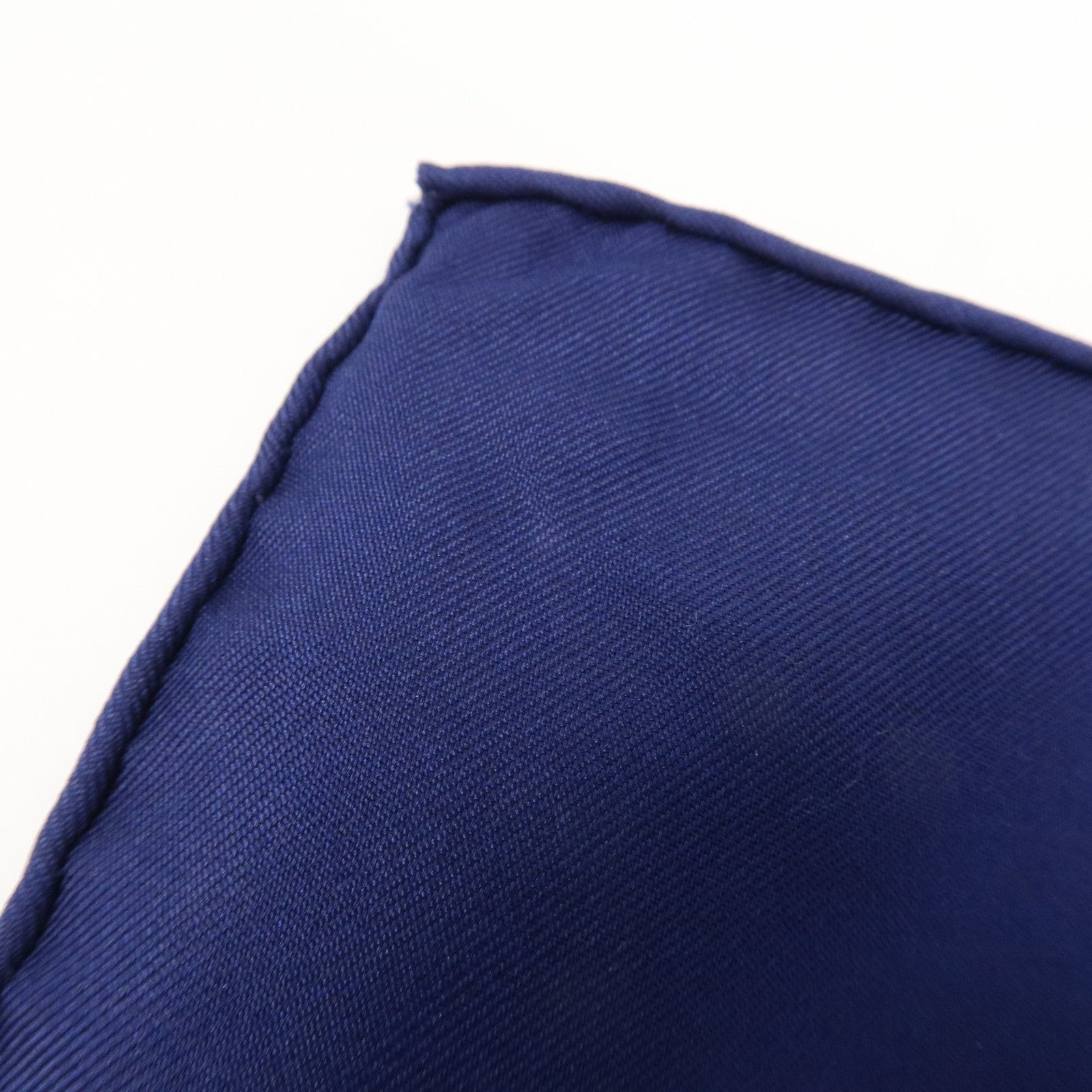 HERMES Pleats Carre Silk 100% Scarf Le Roy Soleil Navy Red Used