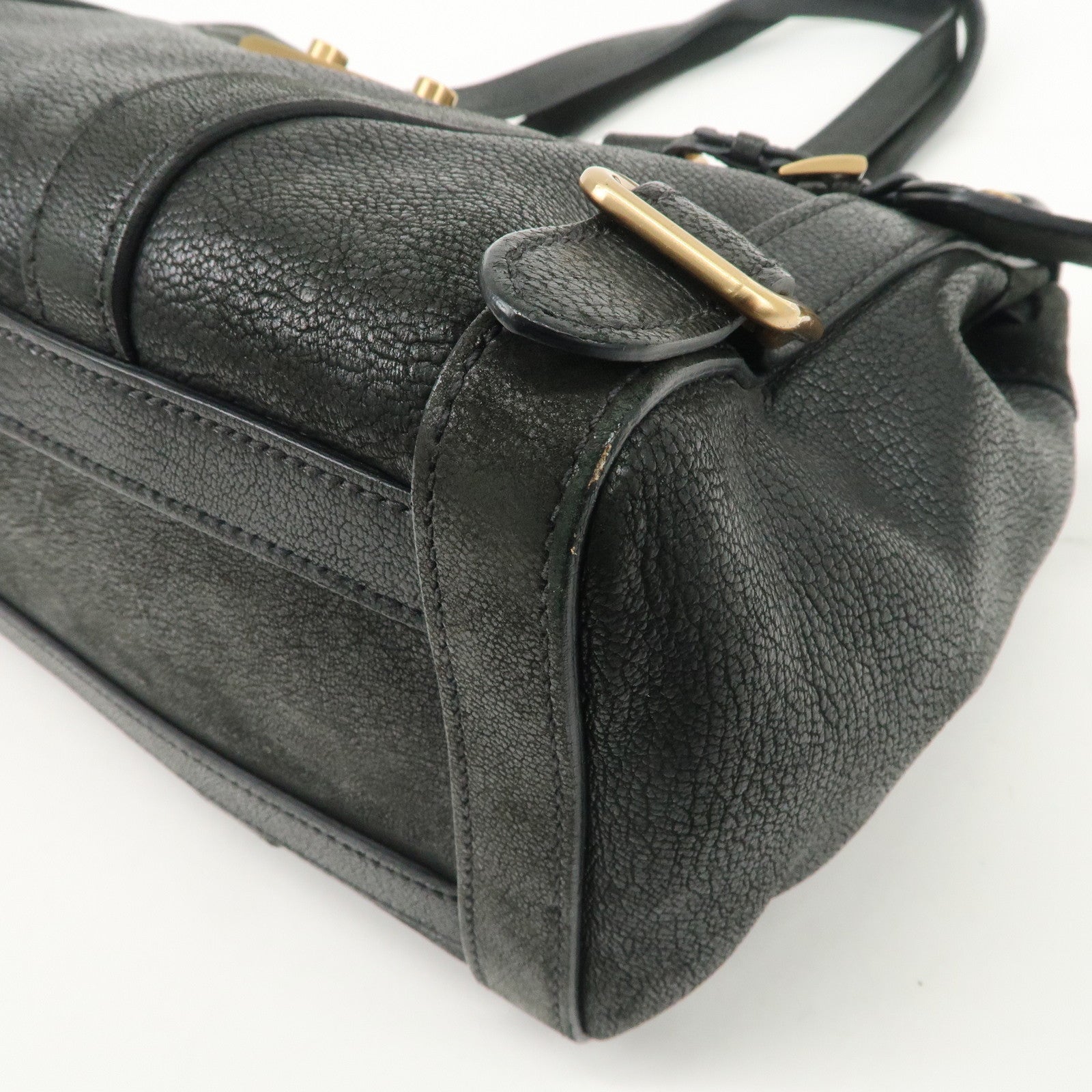 PRADA Leather Shoulder Bag Hand Bag Black BR3027 Used