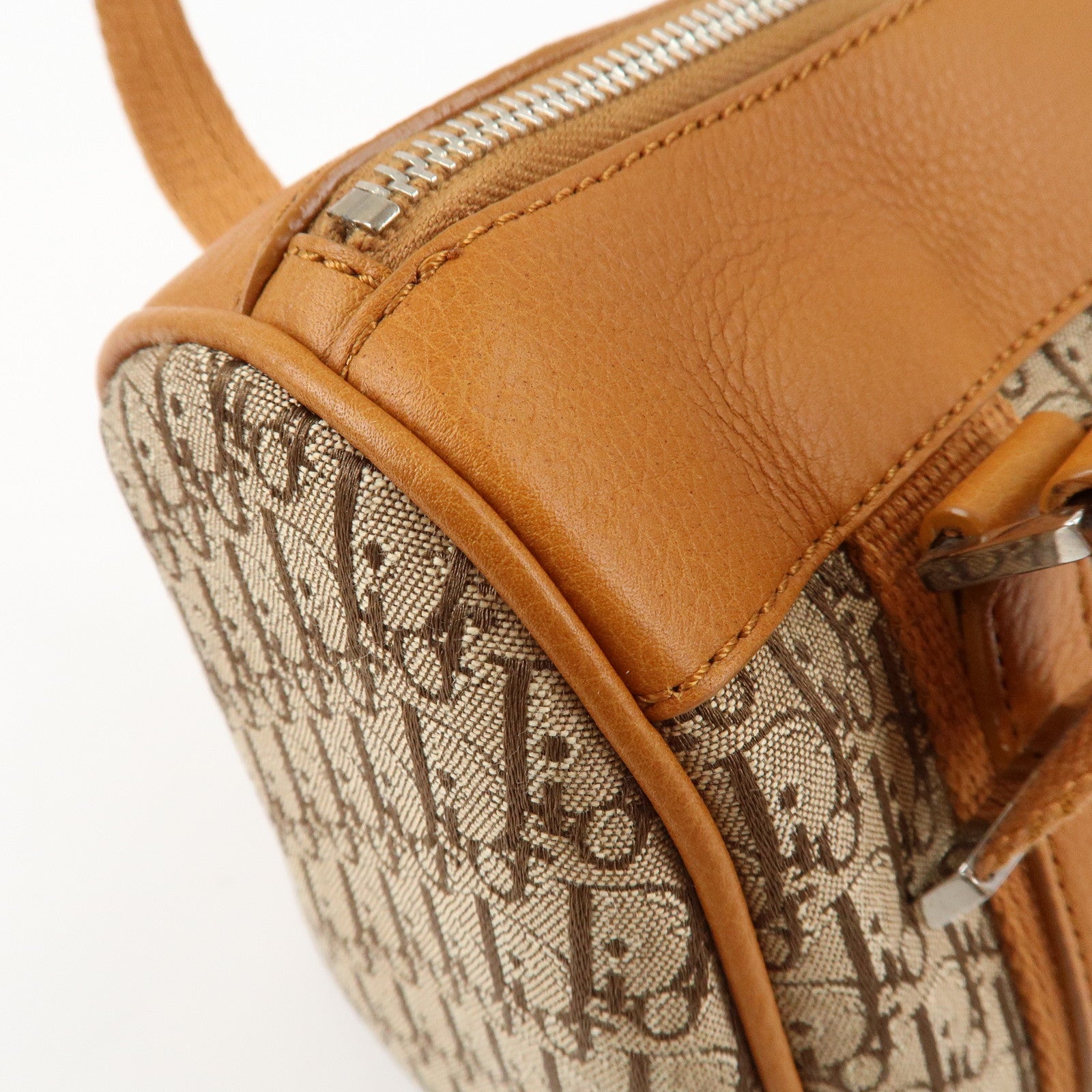 Christian Dior Trotter Canvas Leather Mini Boston Bag Hand Bag Used