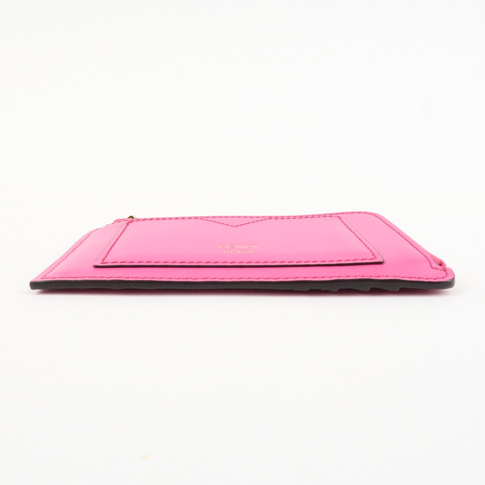 FENDI Peekaboo Leather Card Case Fragment Case Coin Case Pink 8M0489 Used