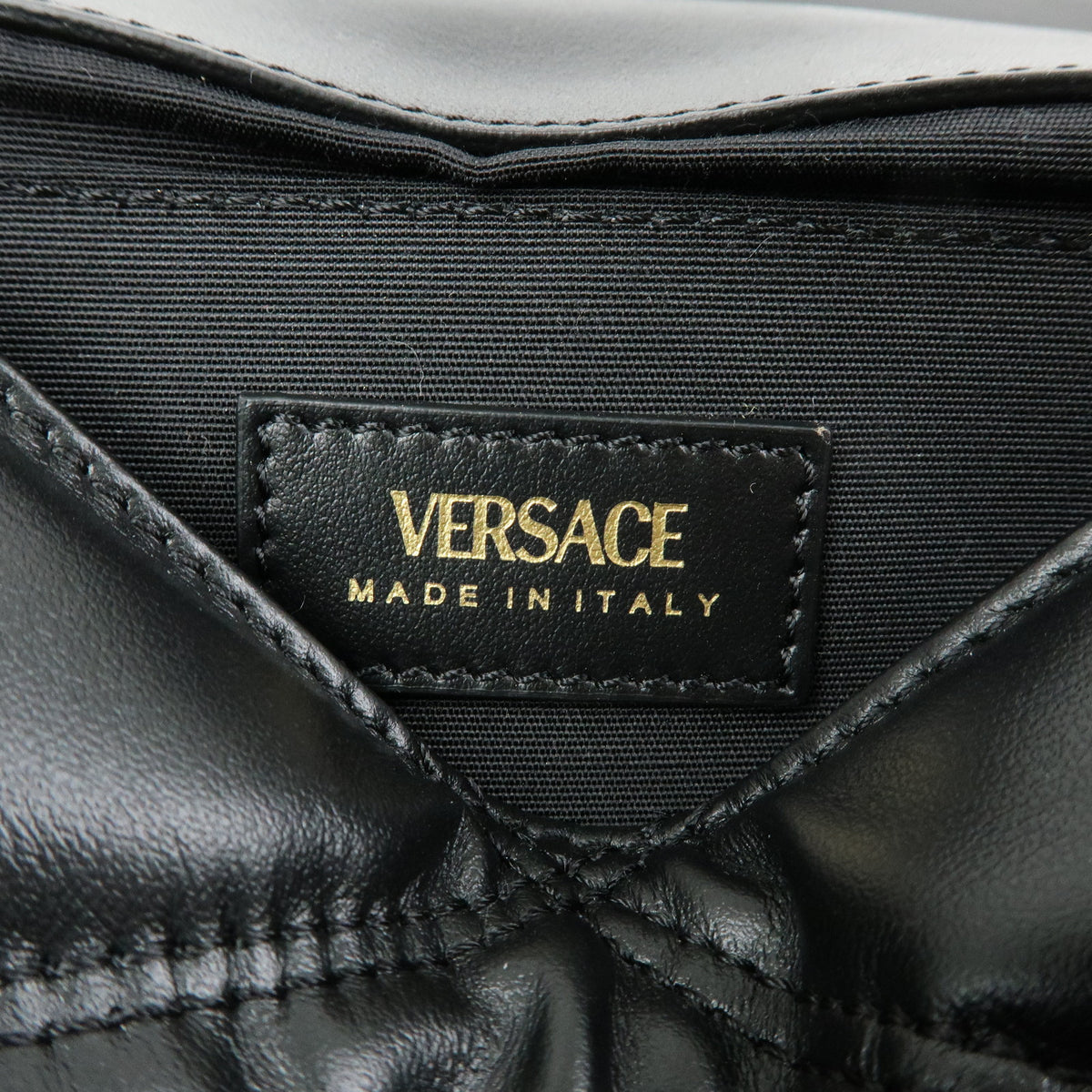 VERSACE Medusa Leather Chain Shoulder Bag Crossbody Bag Black